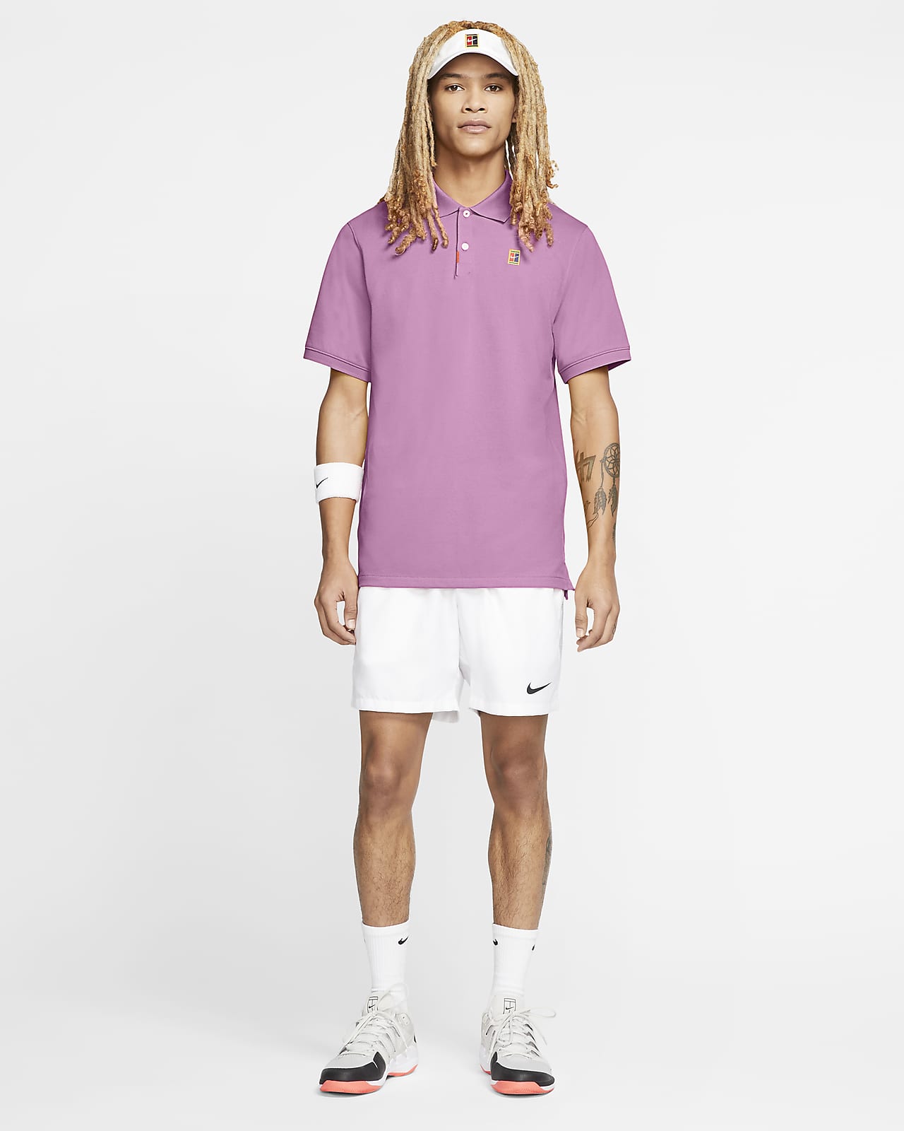 purple nike polo