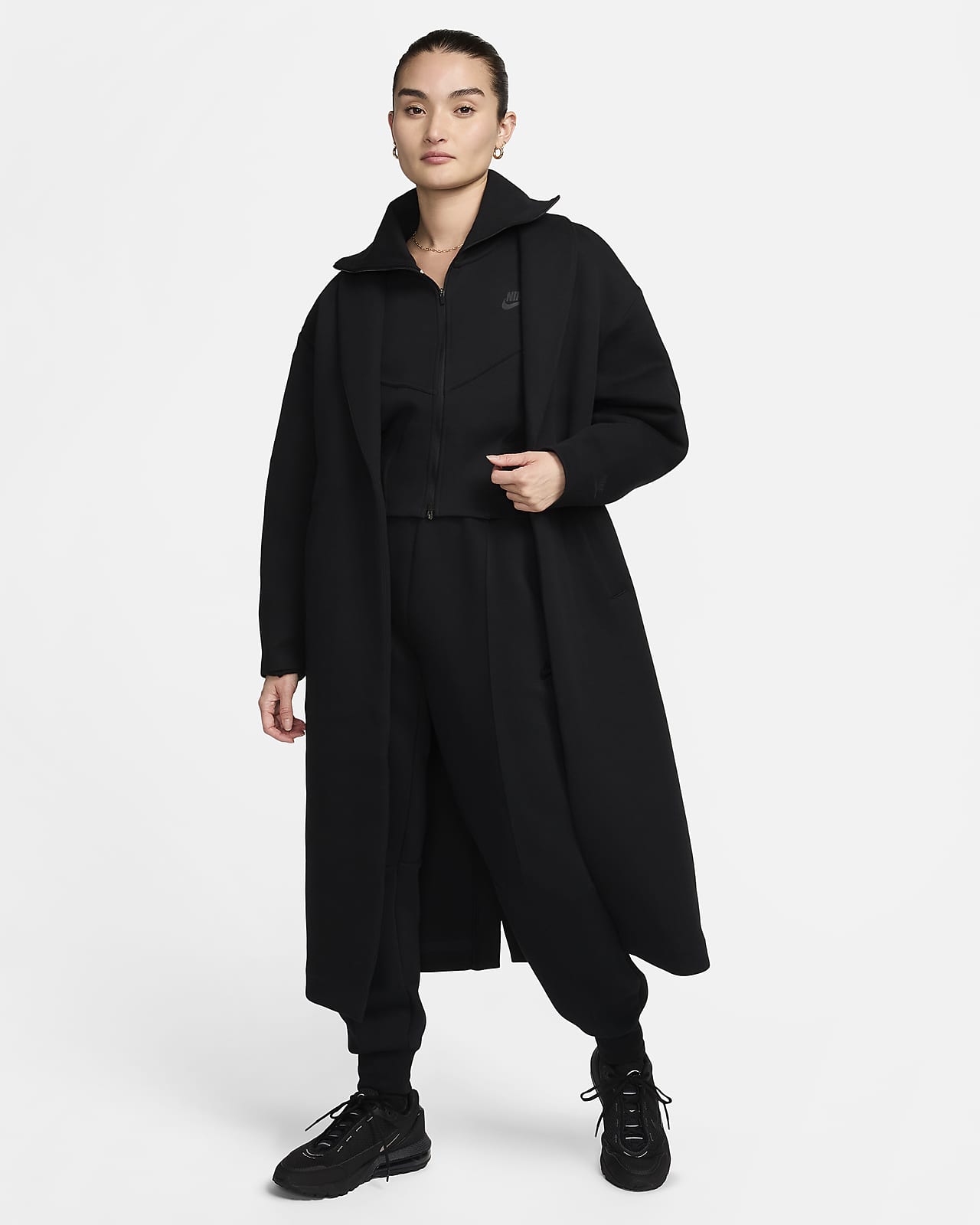 Coat Long Jacket Cloak Cape Duster Outwear for Holiday Black