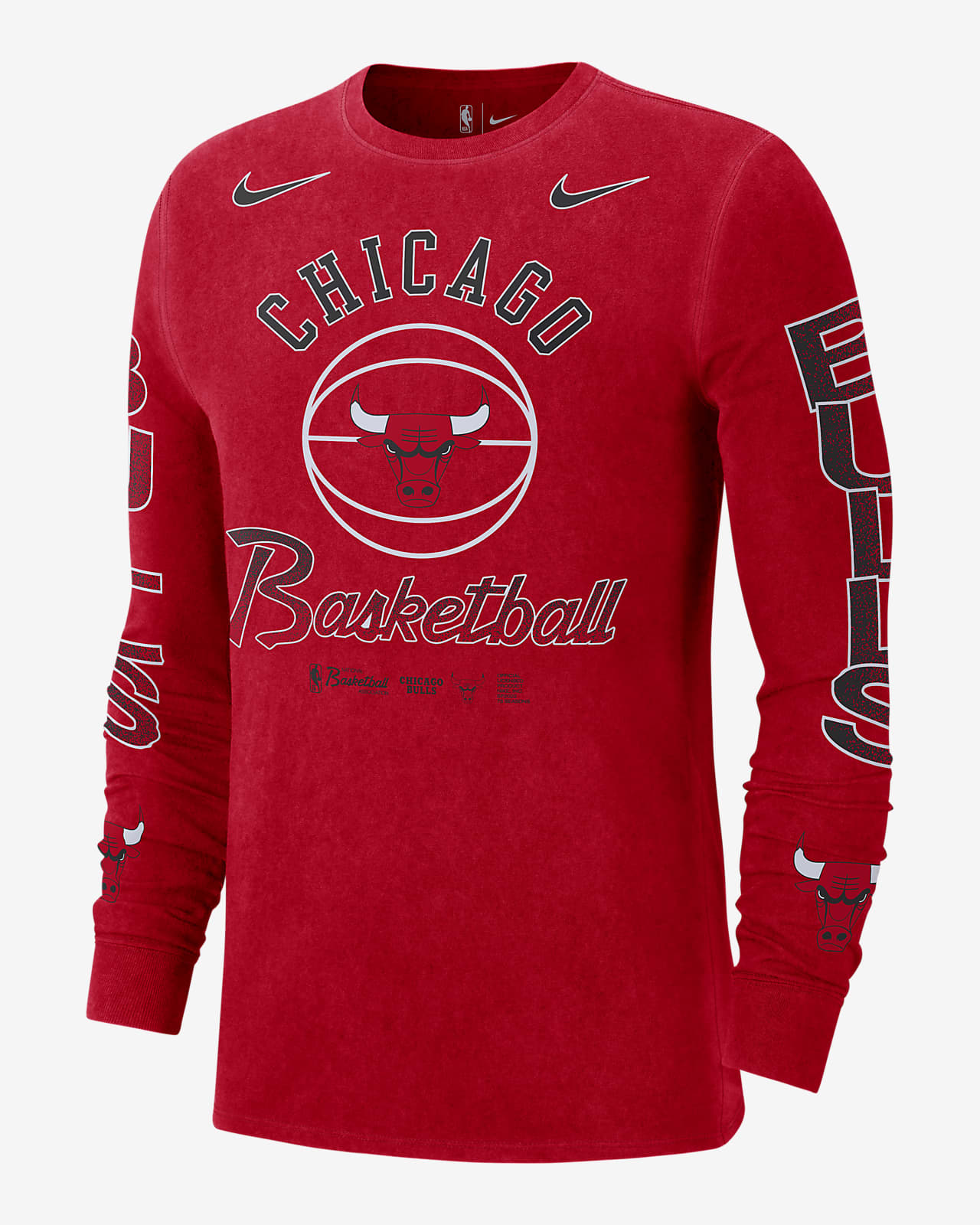 مجفف ال جي ٩ كيلو Chicago Bulls Courtside Men's Nike NBA Long-Sleeve T-Shirt مجفف ال جي ٩ كيلو