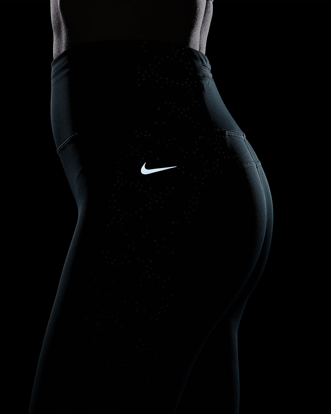 Nike Air Womens 7/8 Logo Prints Running Leggings DJ0899-010 Black