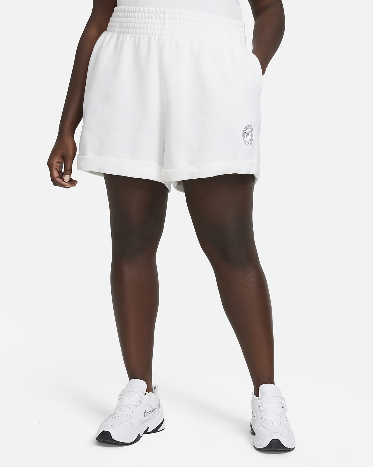 white plus size nike shorts