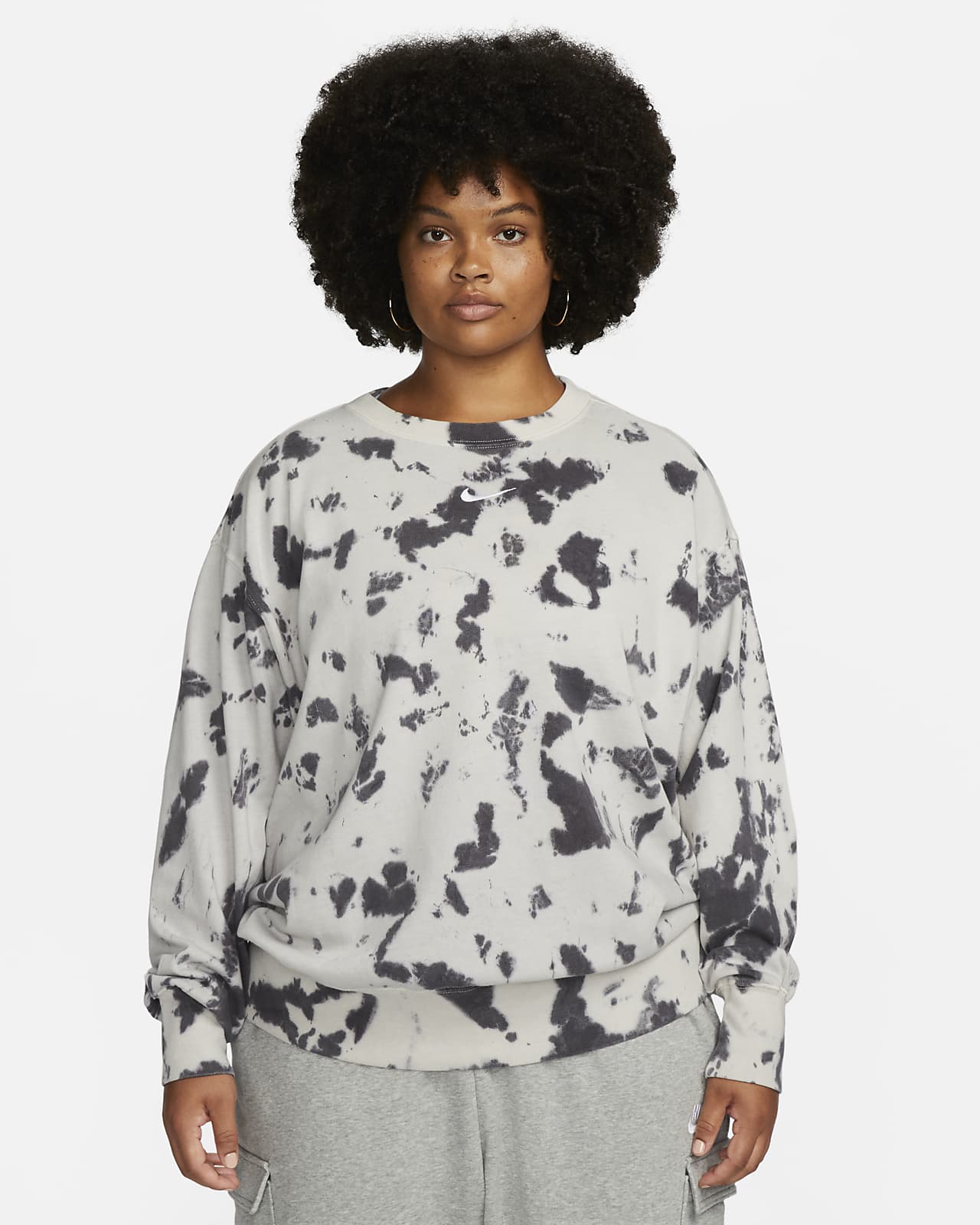 Nike Sportswear Women's Jersey Cloud-Dye Crew-Neck Top (Plus Size)