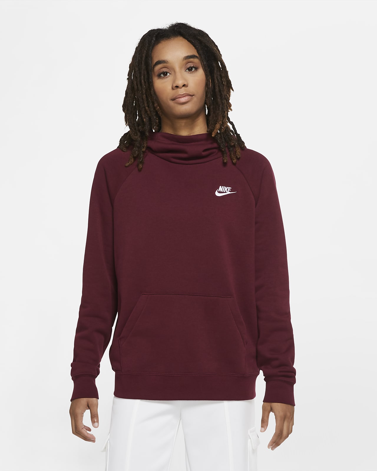 funnel neck pullover hoodie