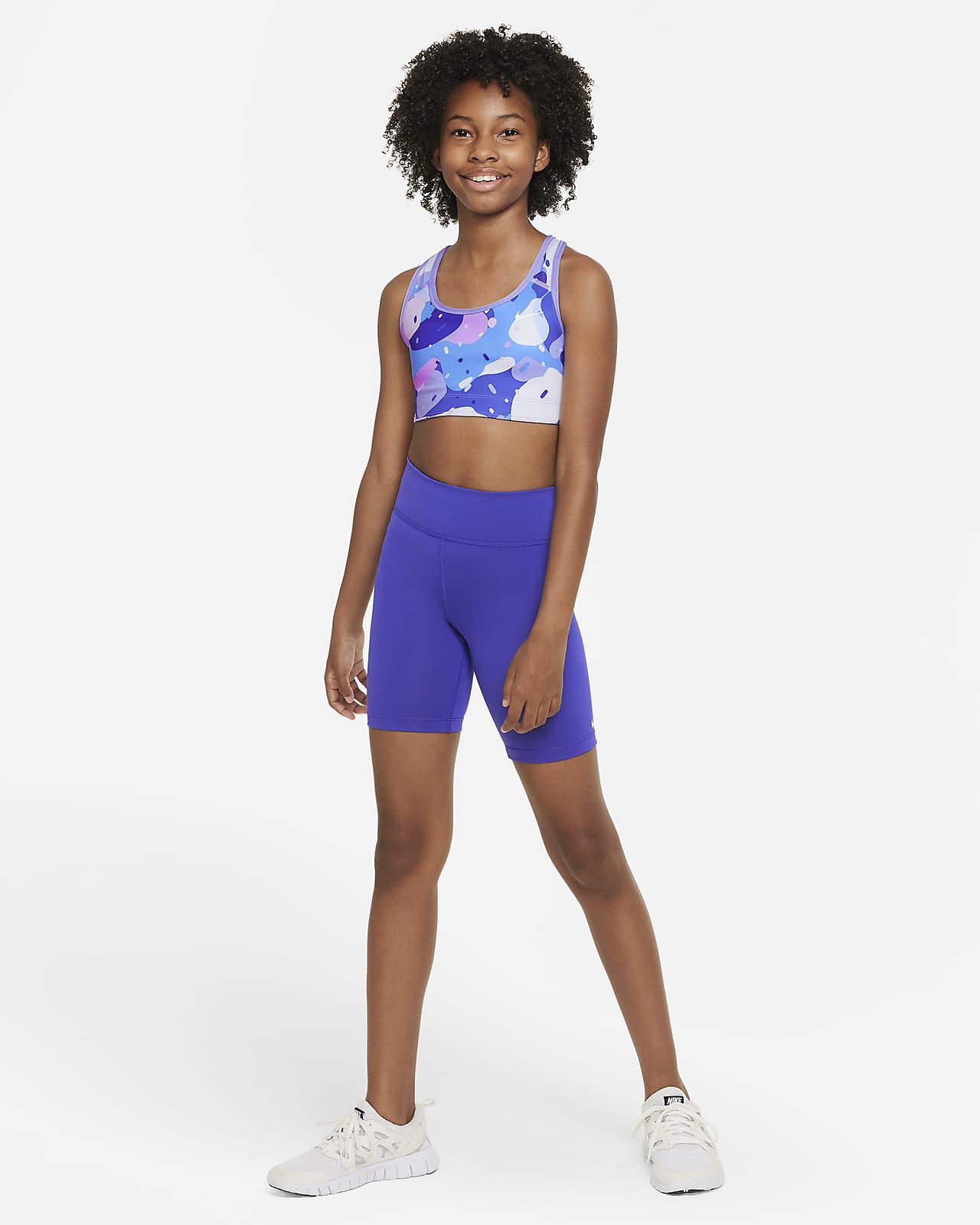 Nike Dri-FIT Swoosh Big Kids' (Girls') Printed Reversible Sports Bra