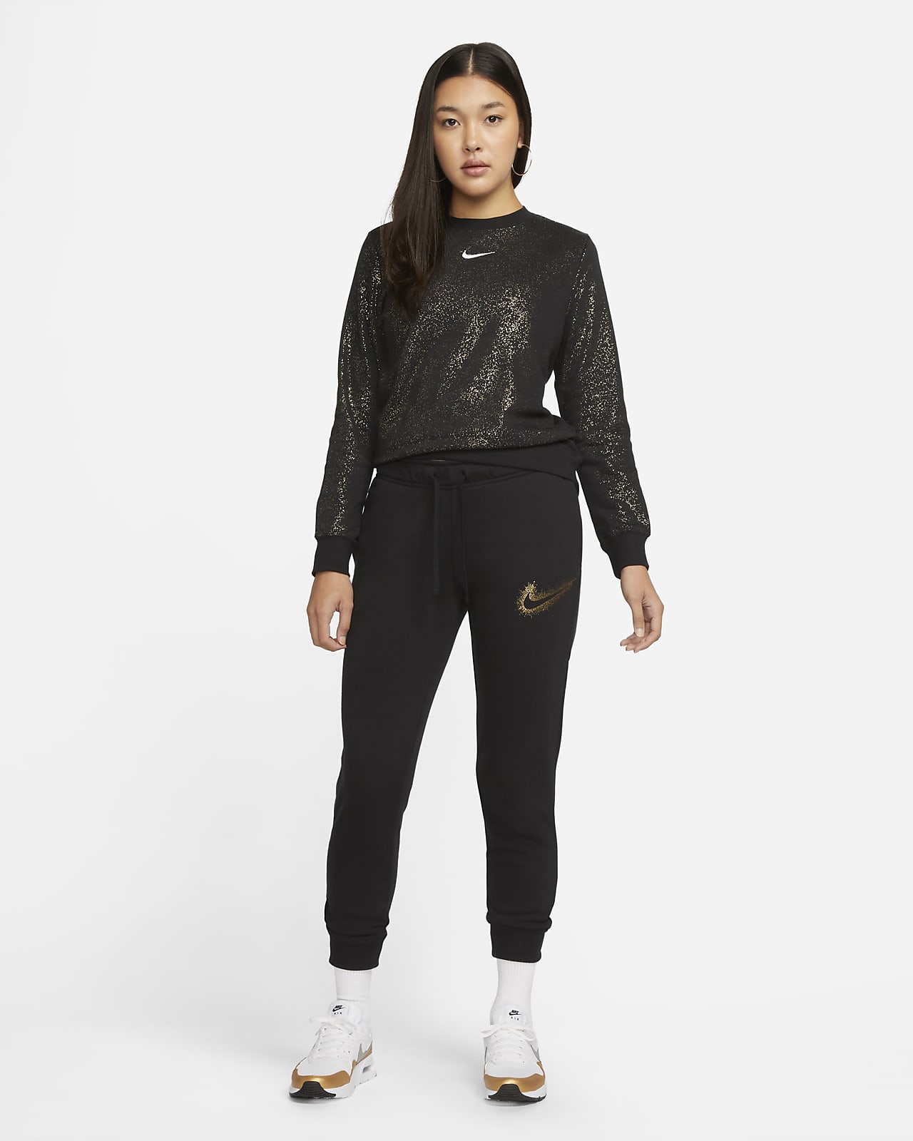 Nike Sportswear Club Fleece Mid-Rise Womens Track Pants - Black