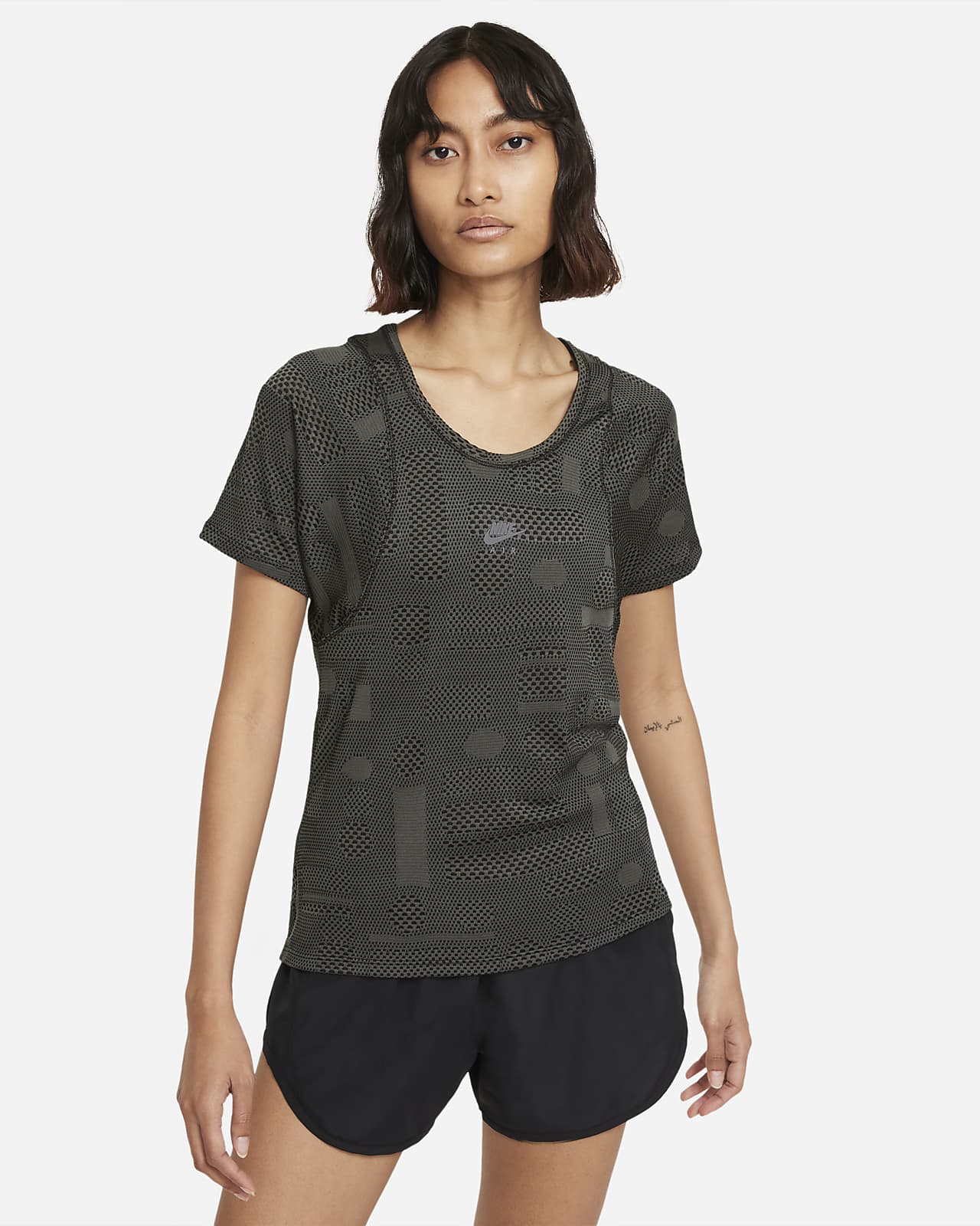 nike black running top