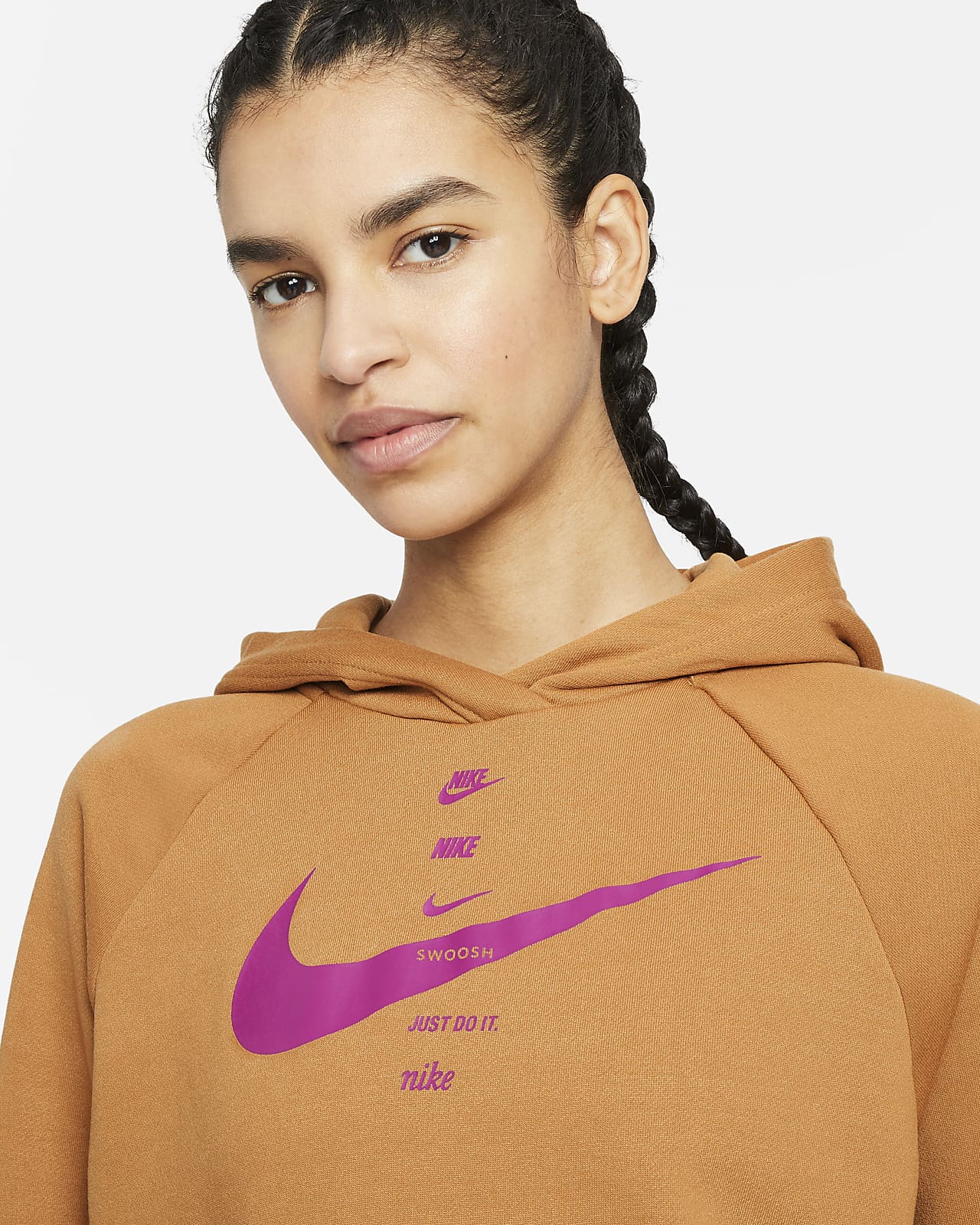 nike club black swoosh logo hoodie women's