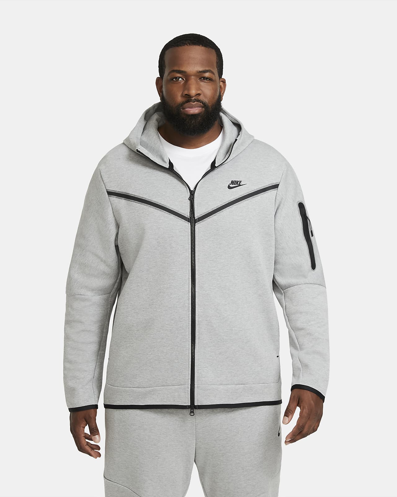Huvtröja Nike Sportswear Tech Fleece med hel dragkedja för män. Nike SE