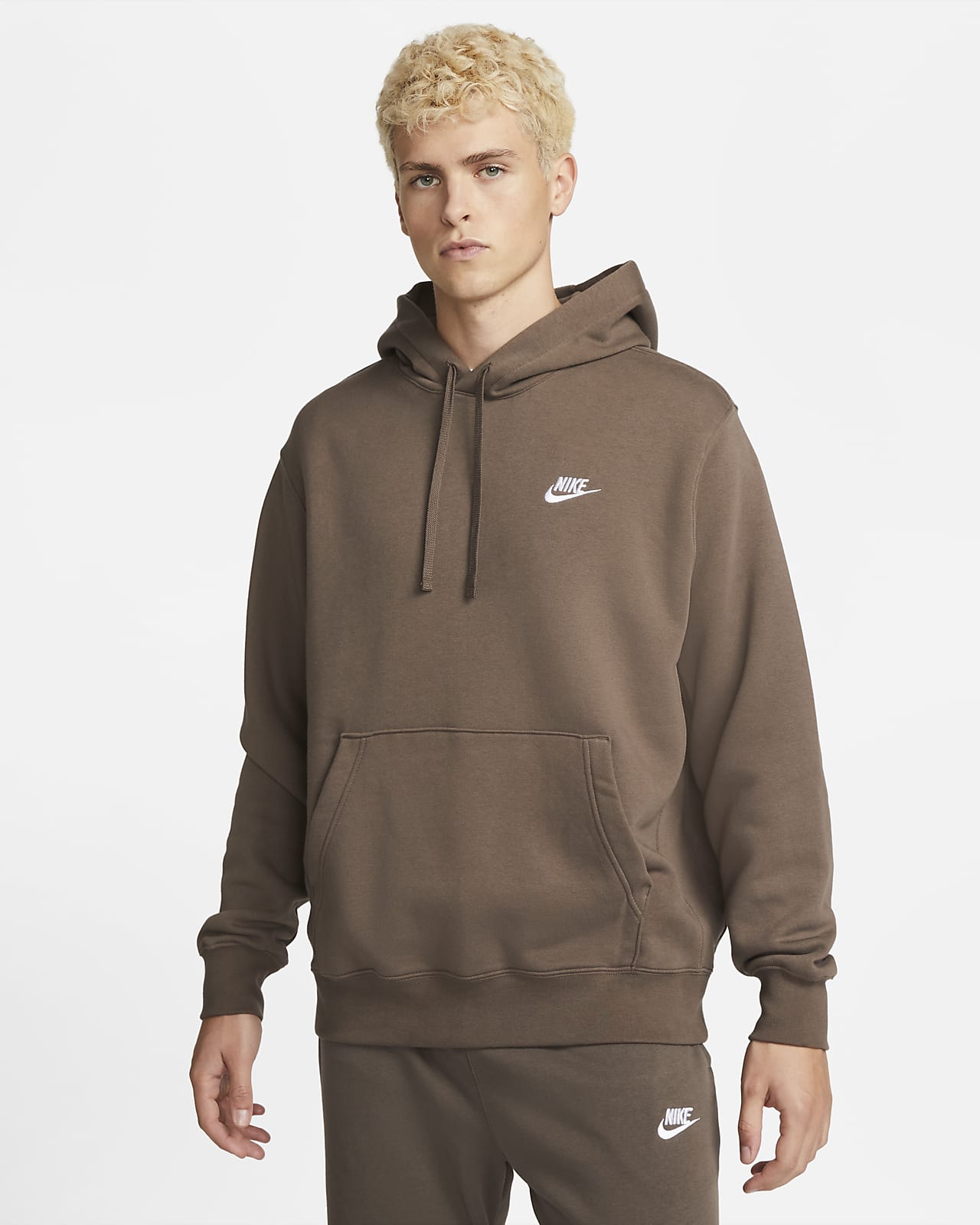 nike club fleece brown