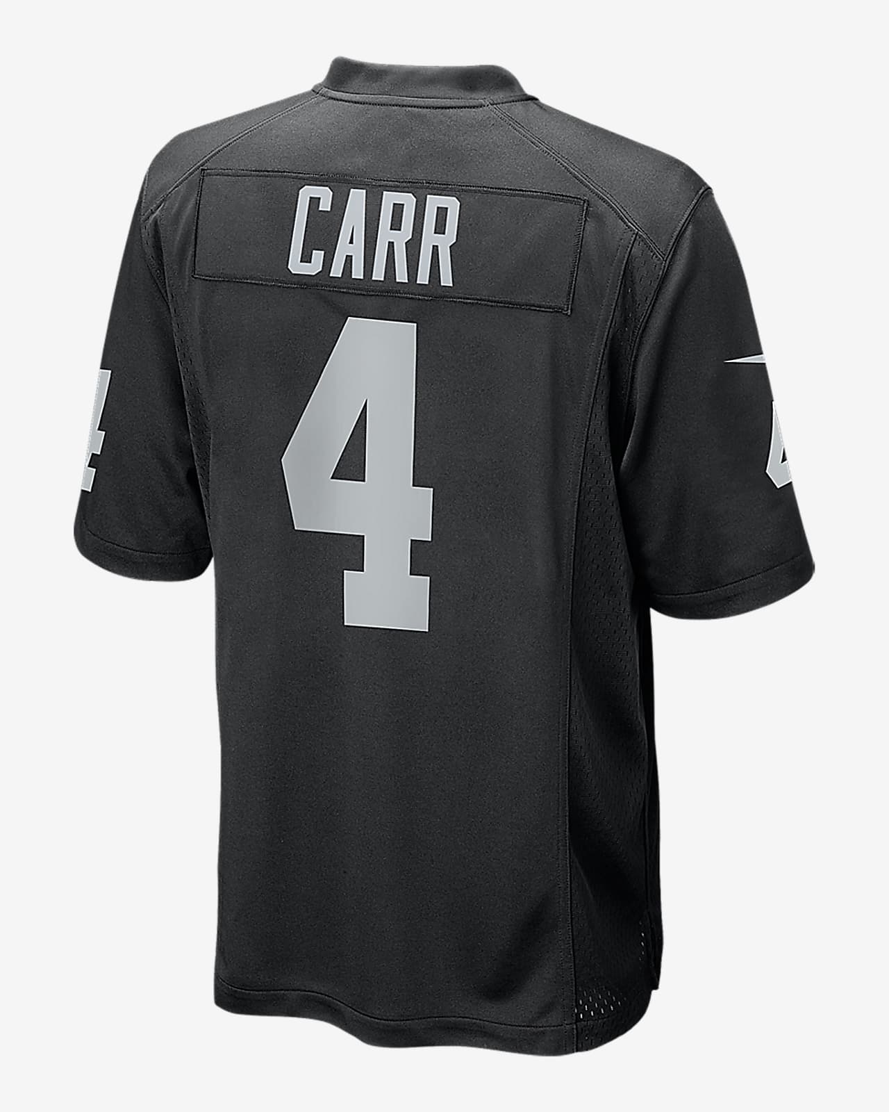 Camisola de jogo de futebol americano NFL Las Vegas Raiders (Derek Carr)  para homem. Nike PT