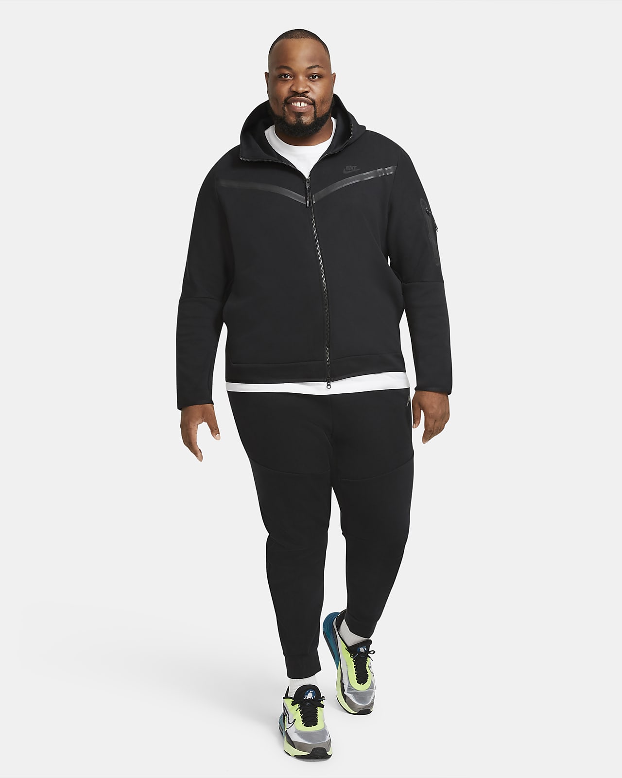 nike tech fleece full zip grey