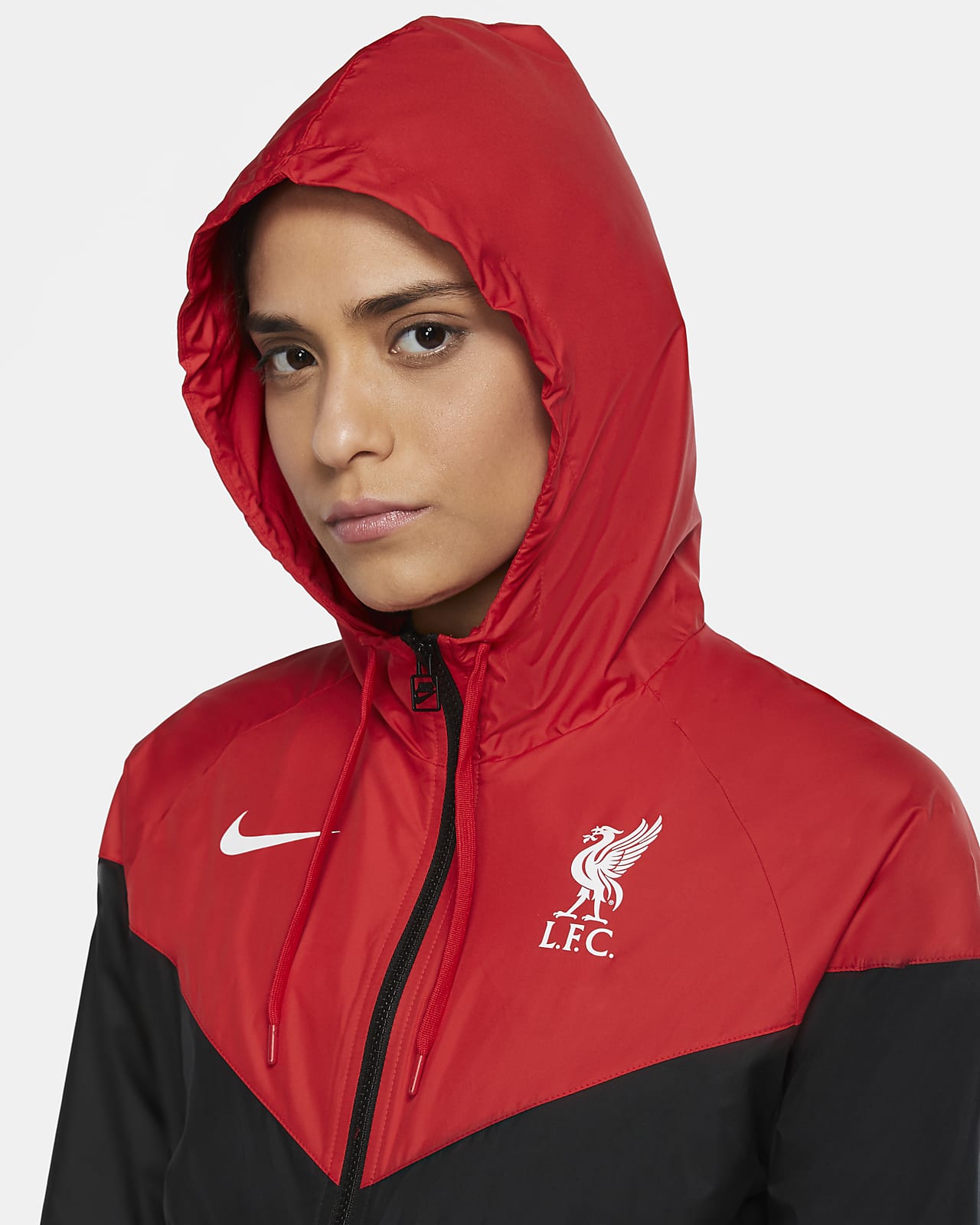 Chamarra de tejido Woven para mujer del Liverpool FC Windrunner. Nike.com