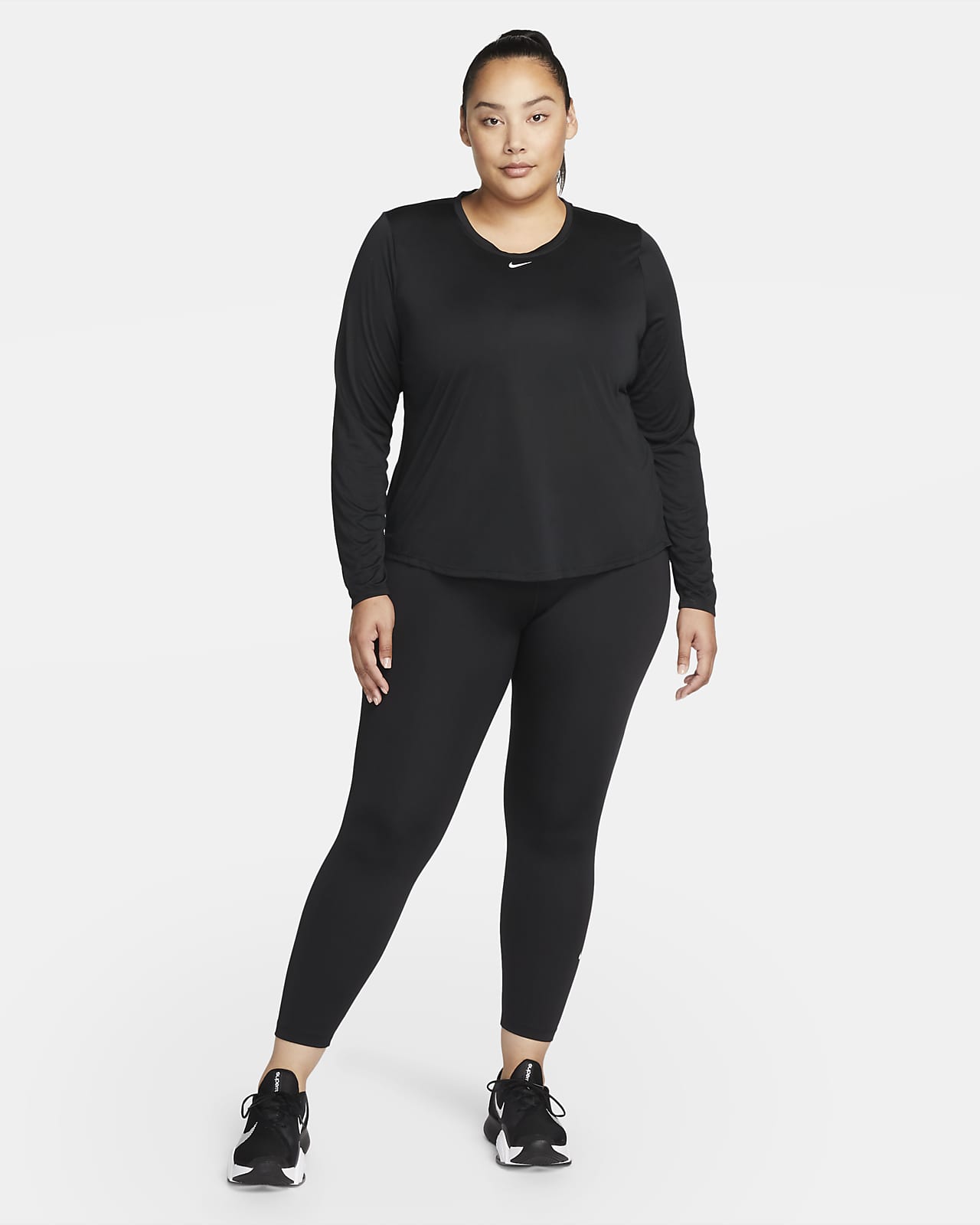 Nike Women's One Tights Plus (Black/White, Size 2X), Women's