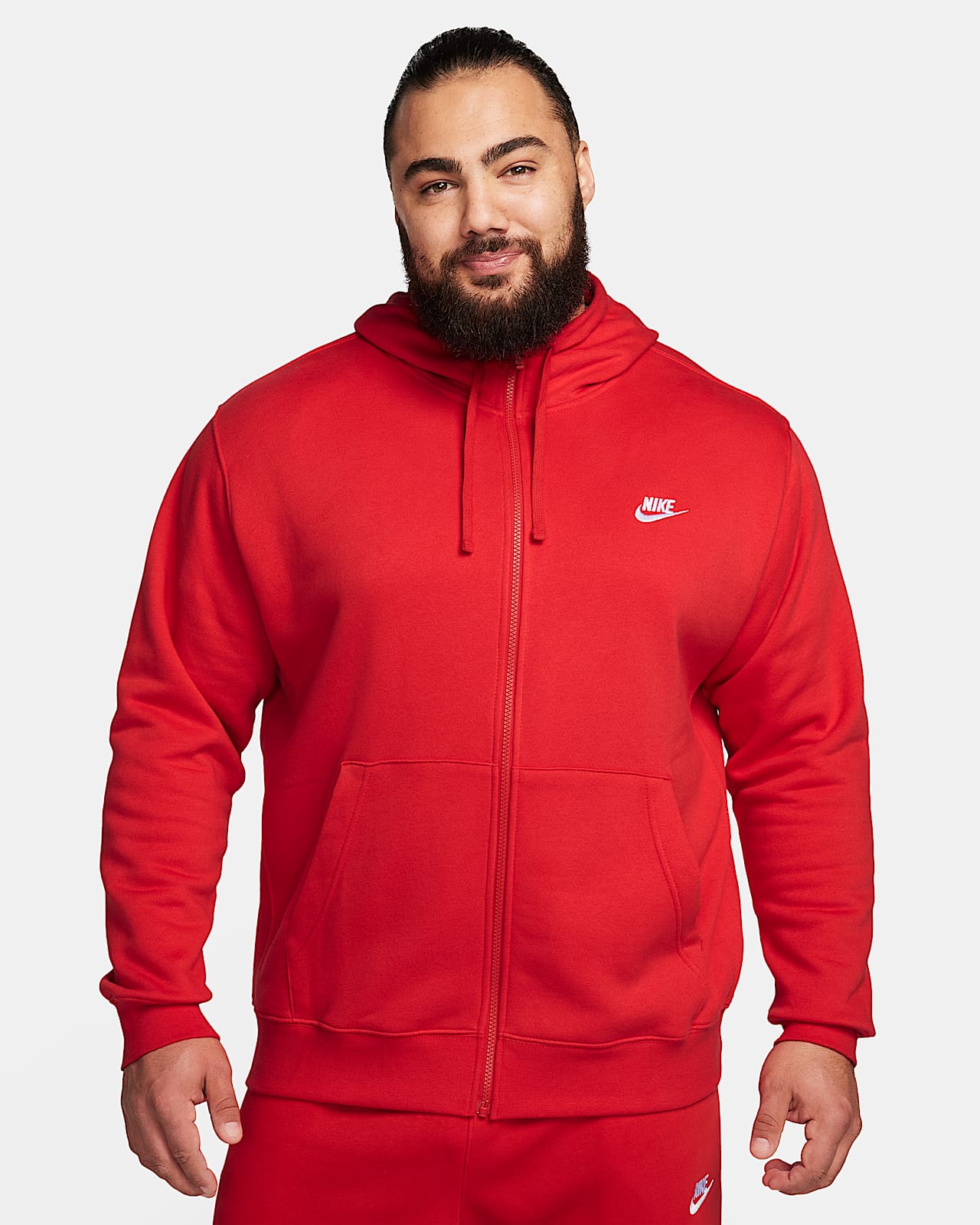 Felpa con cappuccio e zip a tutta lunghezza Nike Sportswear Club Fleece -  Uomo. Nike IT