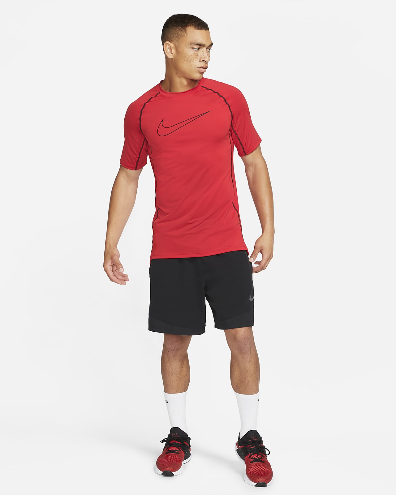 Nike Pro Dri Fit Mens Slim Fit Short Sleeve Top