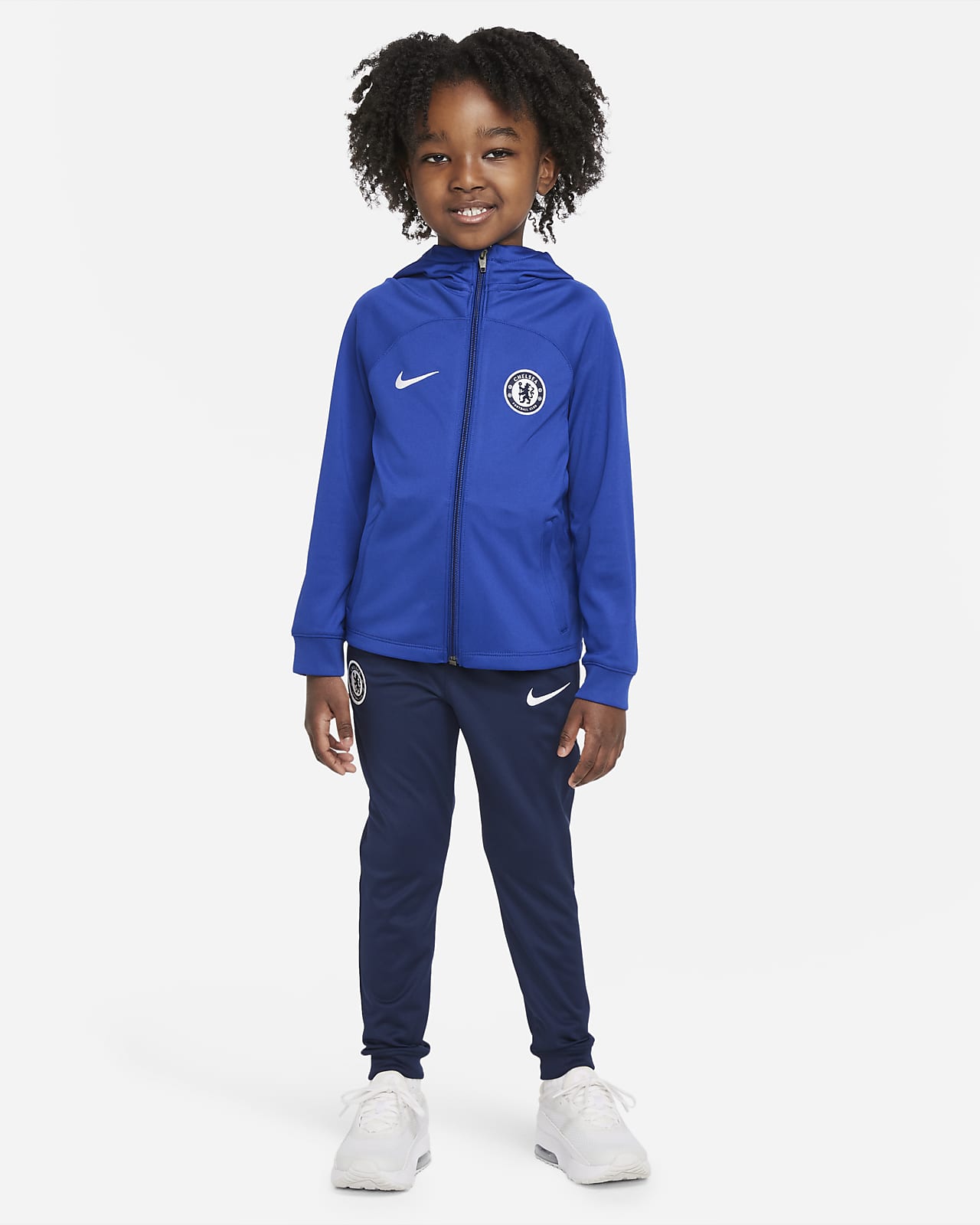 Chelsea FC Strike Nike Dri-FIT strikket fotballtracksuit til små barn