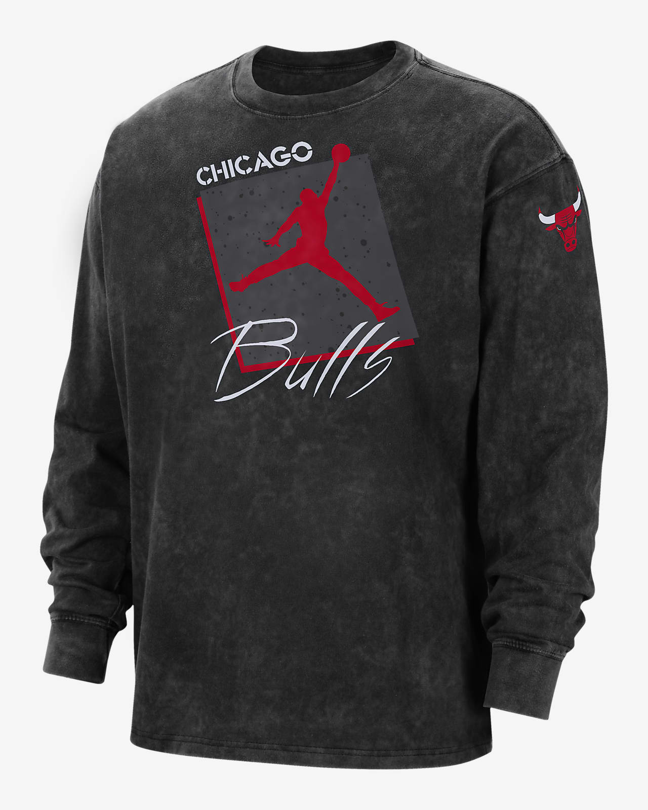 Chicago Bulls Courtside Statement Edition Jordan Max90 NBA-Langarm-T-Shirt für Herren