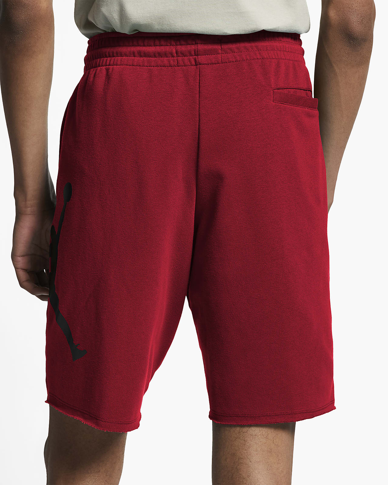 mens red fleece shorts