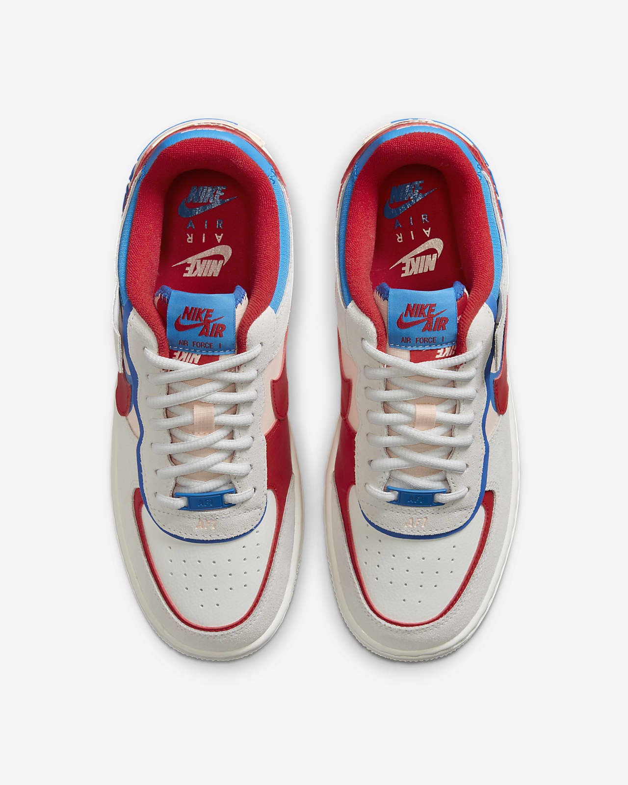 nike air force 1 shadow white red and blue
