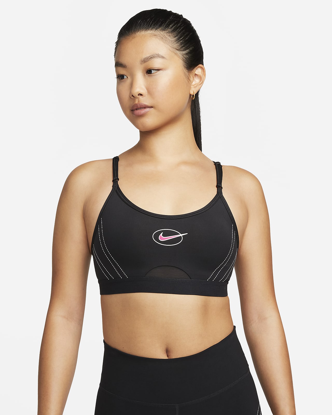Nike Dri-FIT Indy Icon Clash 女款輕度支撐型襯墊美背圖樣運動內衣