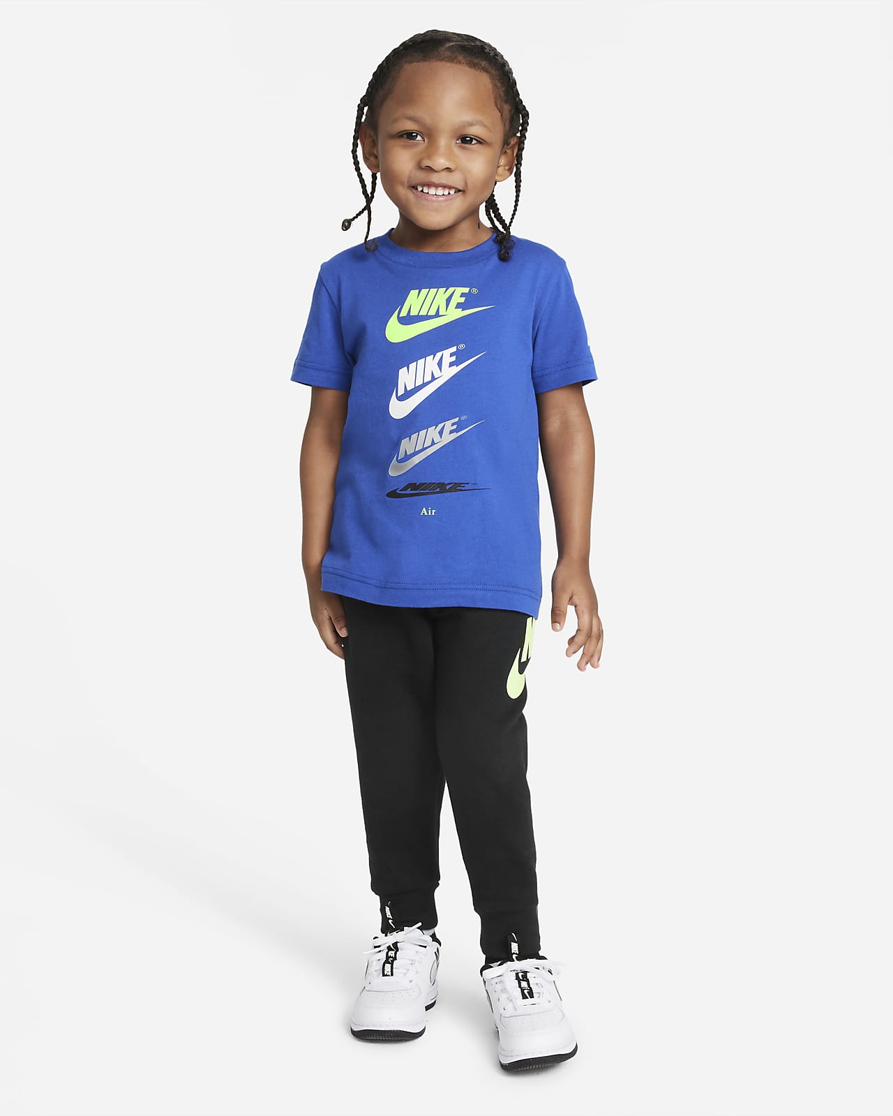 Nike Little Boys' Cascading Logo T-Shirt, Toddler, 2T, Blue