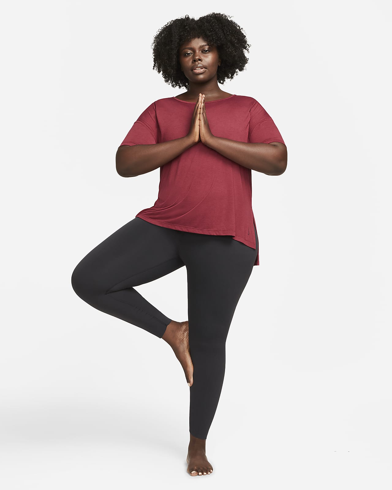 nike yoga short sleeve top