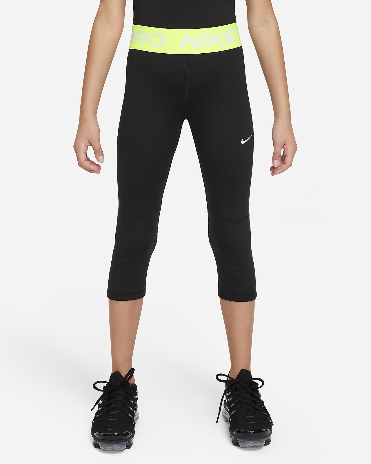 Nike Pro Teen Women's 3/4 Slim Fit Compression Tights - Black