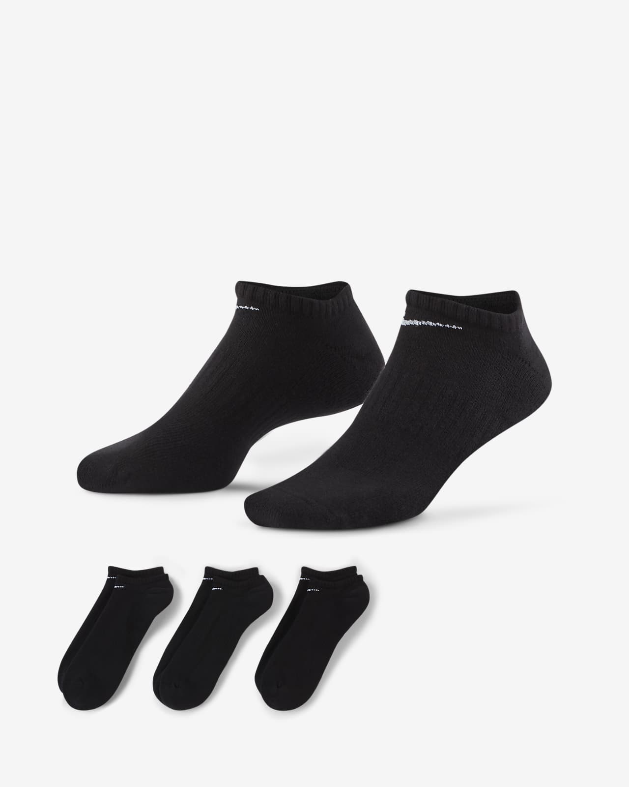 Nike Everyday Cushioned Training No-Show Socks (3 Pairs). Nike AE