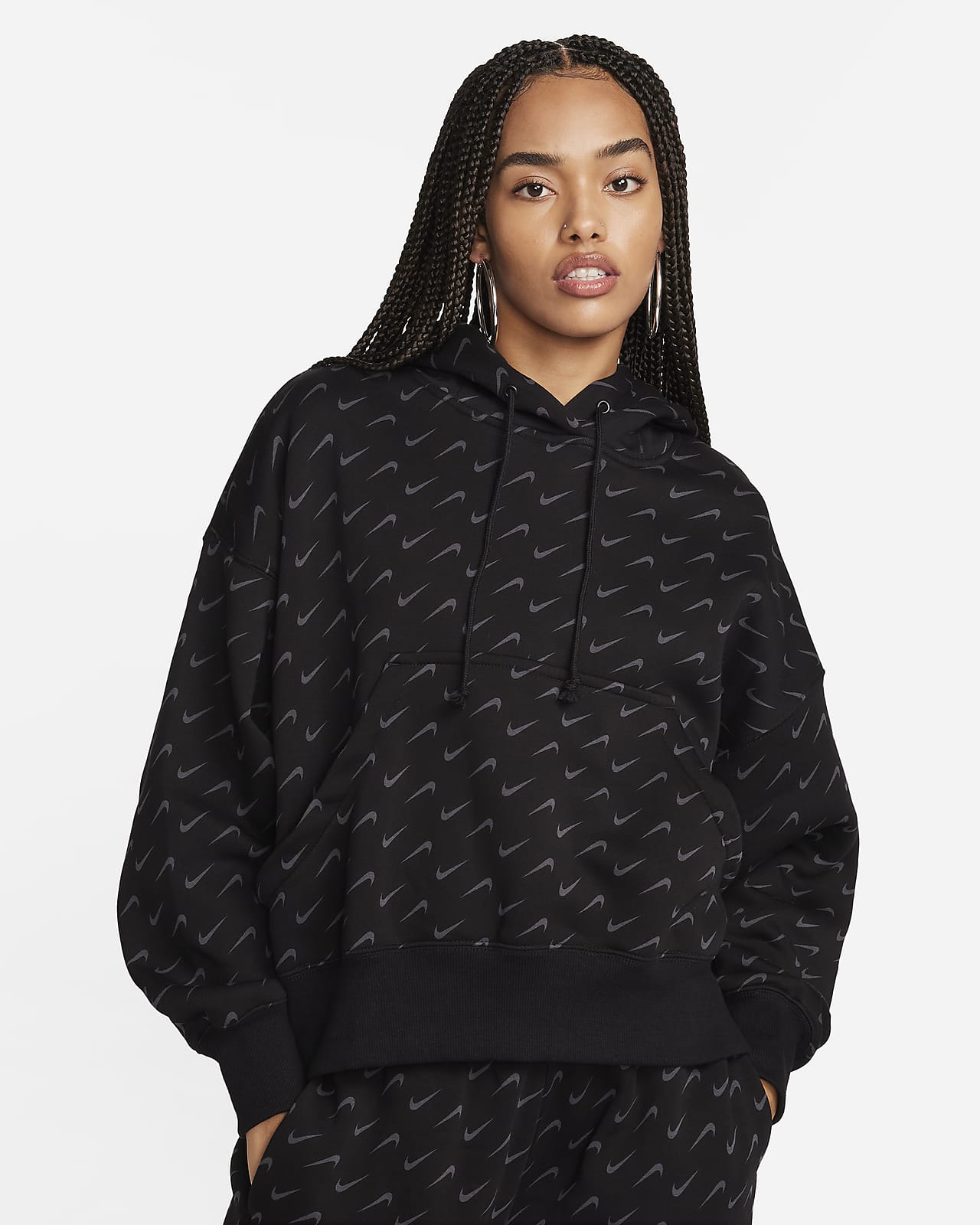 Nike Sportswear Phoenix Fleece überextragroßer Hoodie mit Print für Damen