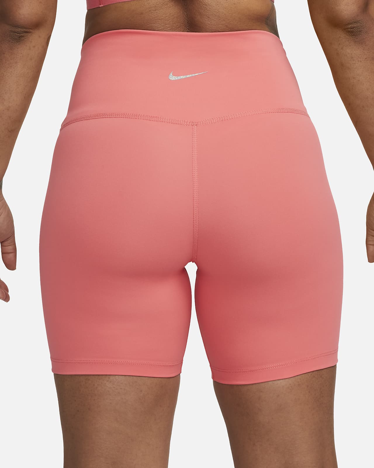 Nike Yoga high rise 7 inch shorts in pink