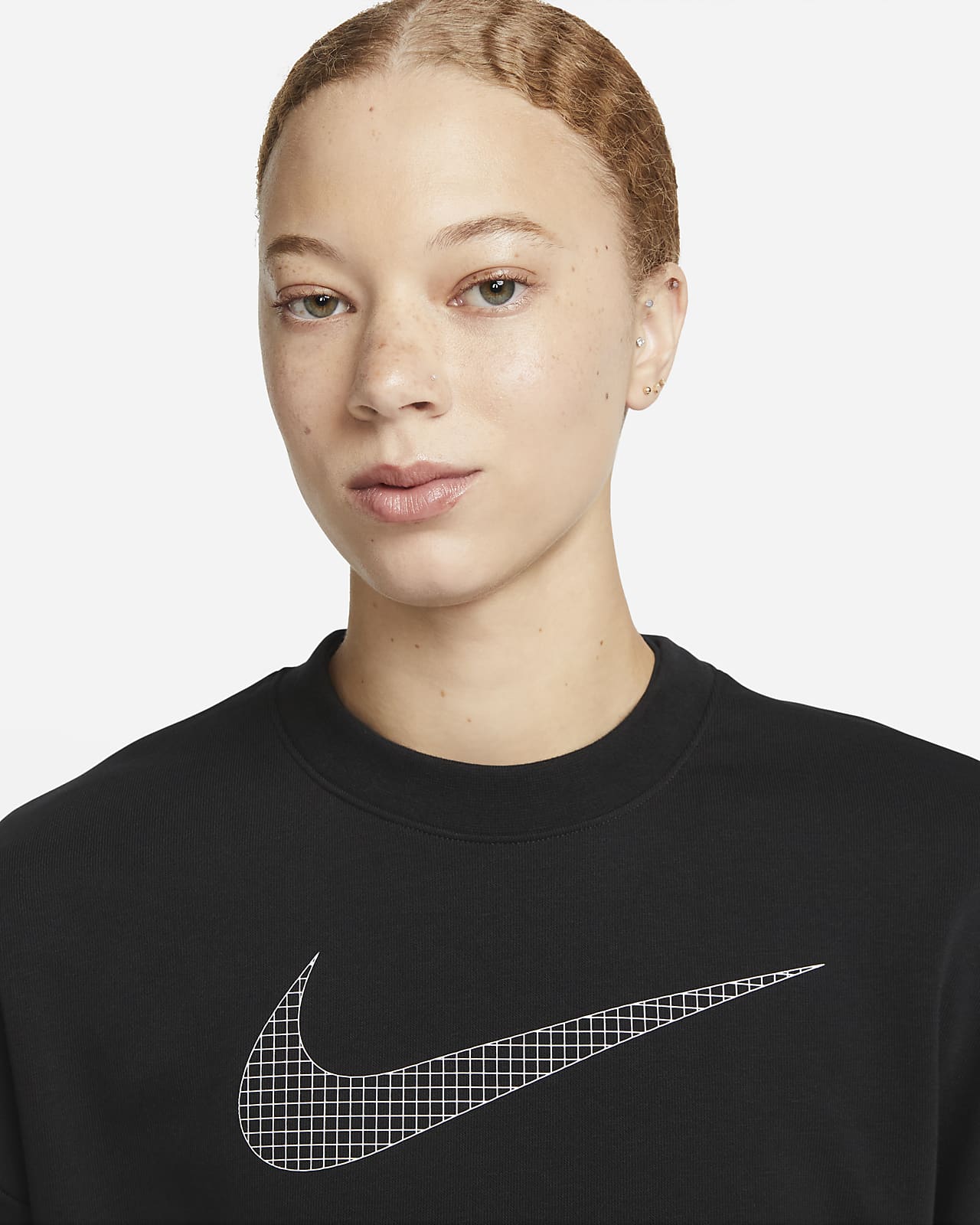 Nike Dri-FIT Get Fit Women's French Terry Graphic Crew-Neck Sweatshirt ...