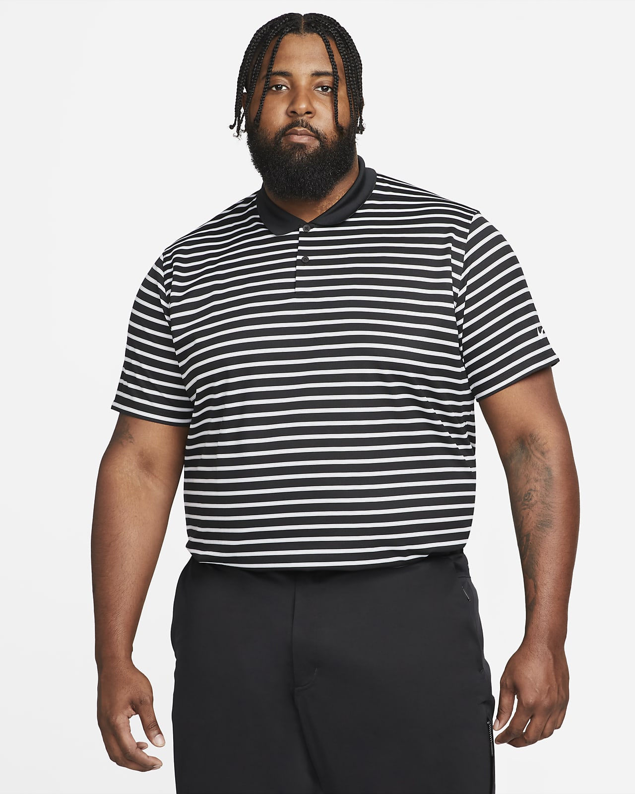 nike striped golf polo