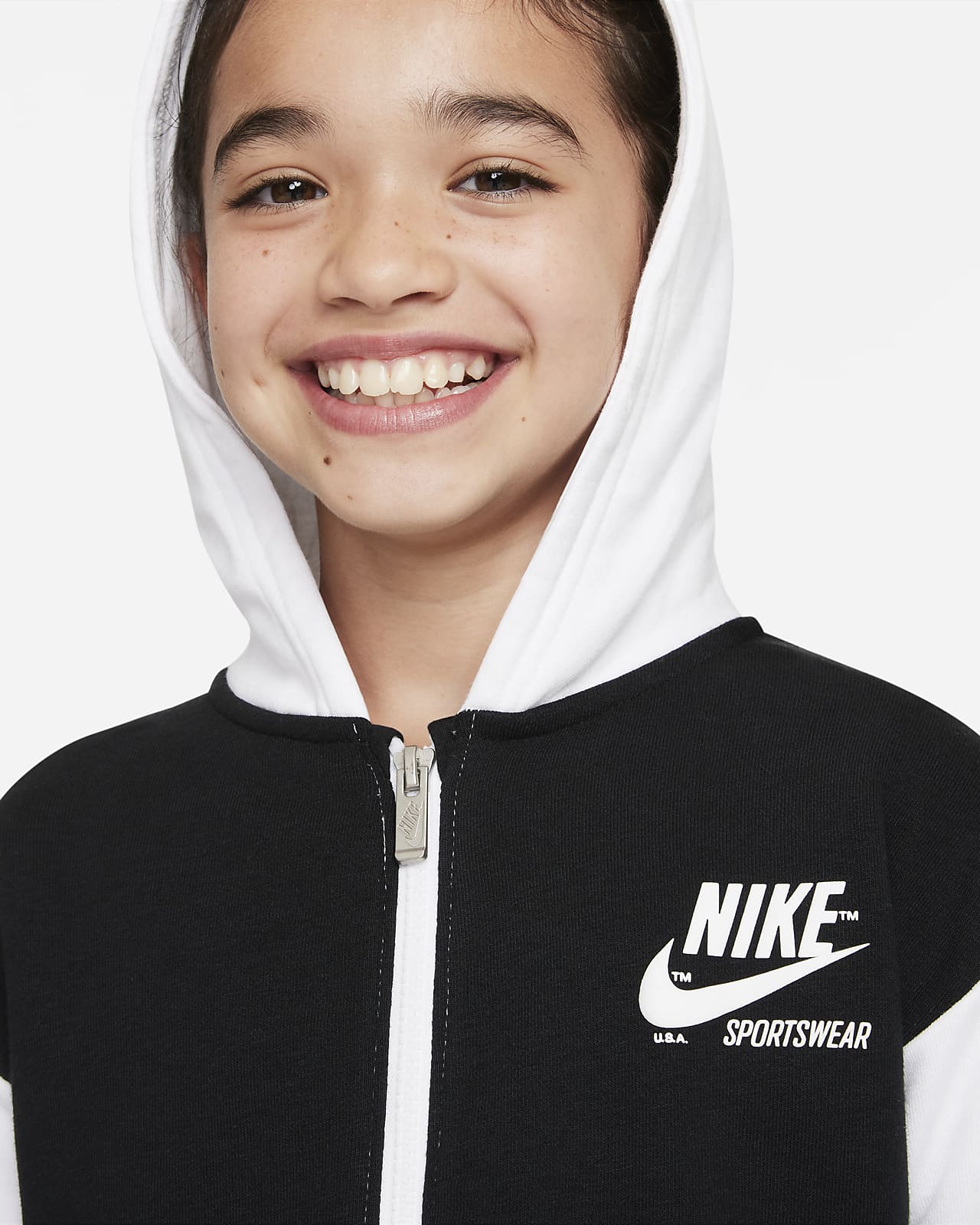 Sudadera con gorro de cierre completo para ni os talla peque a Nike Sportswear Heritage