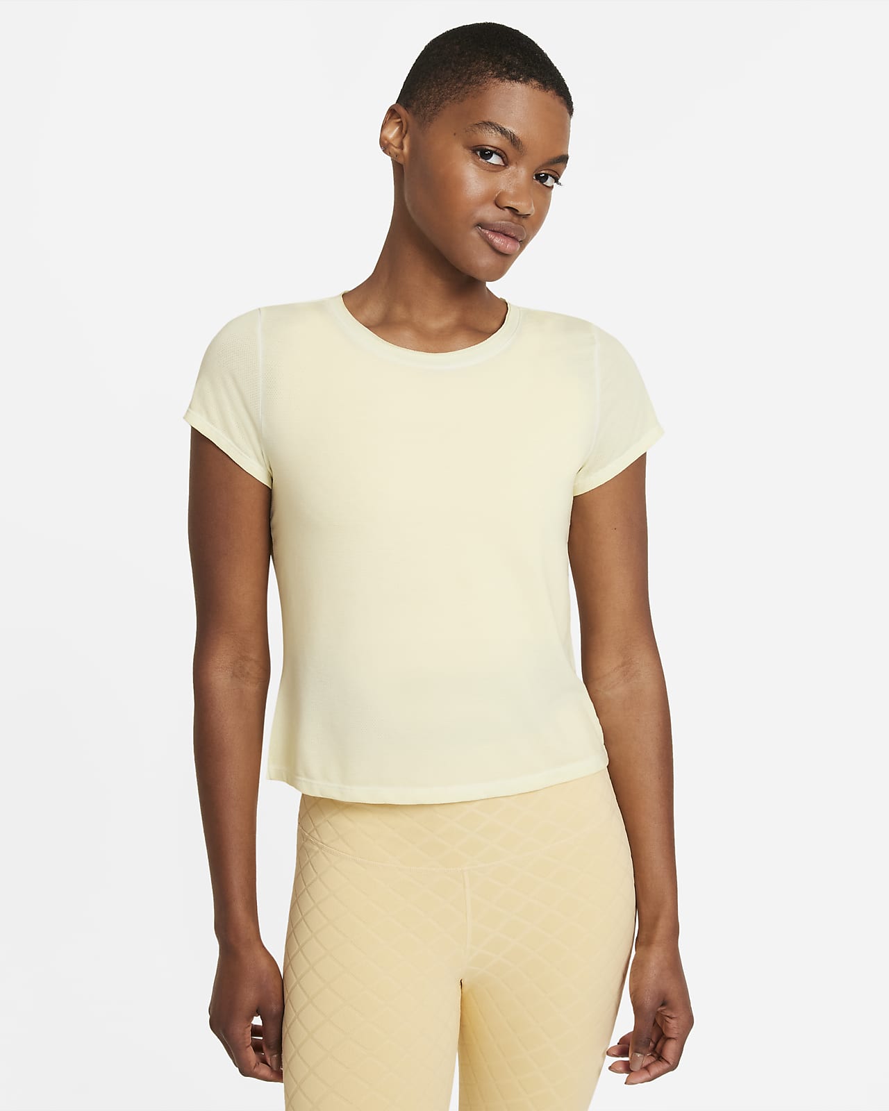 nike yoga short sleeve top