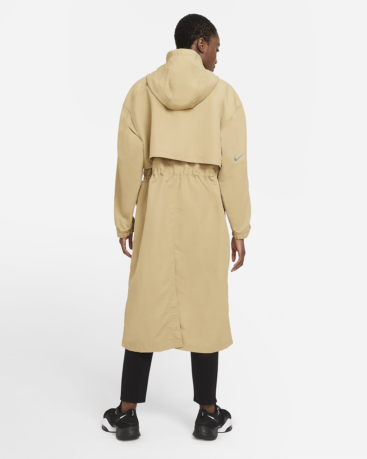 nike woven trench coat in yellow