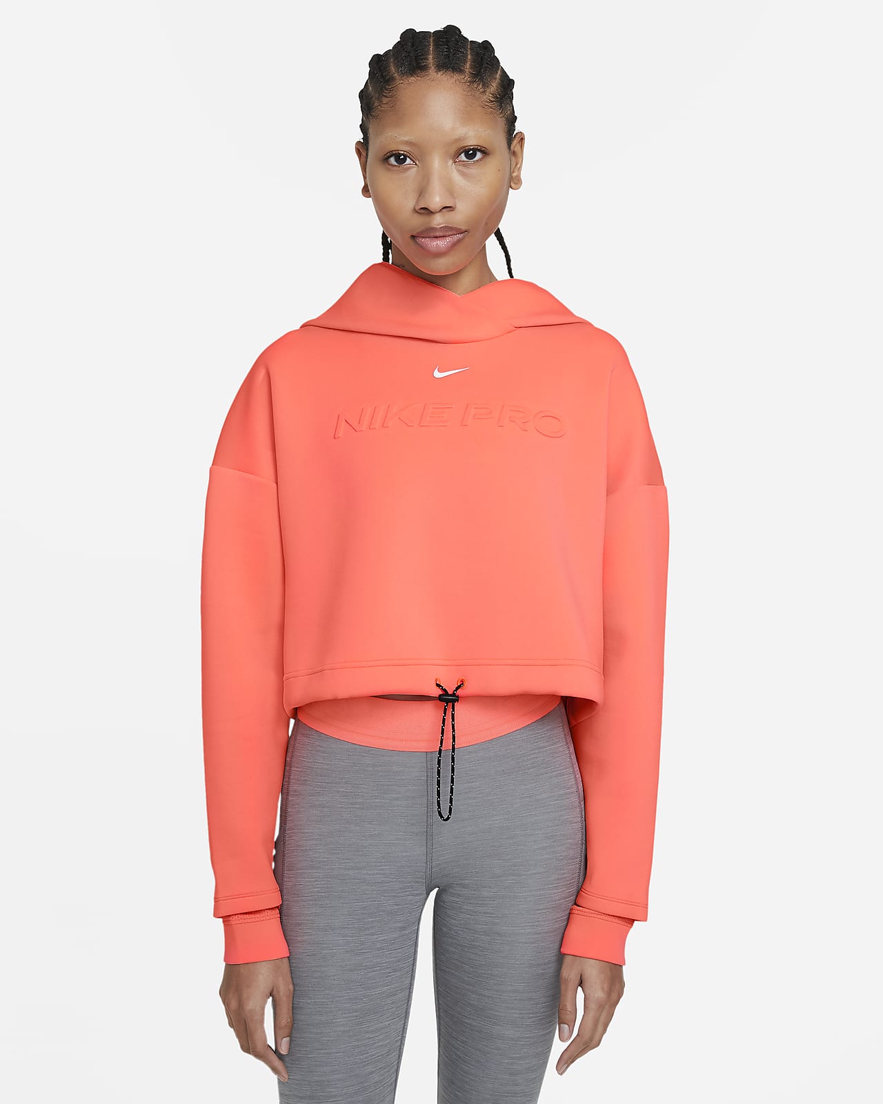 Sudadera Nike Pro Mujer Naranja Nike Pro Fleece Sudadera Con