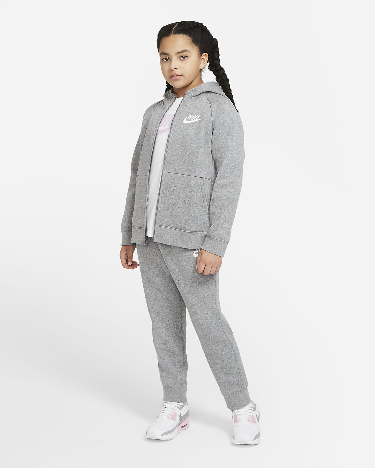 Nike Sportswear Club Older Kids Girls French terry Fitted Trousers  Extended Size Nike LU