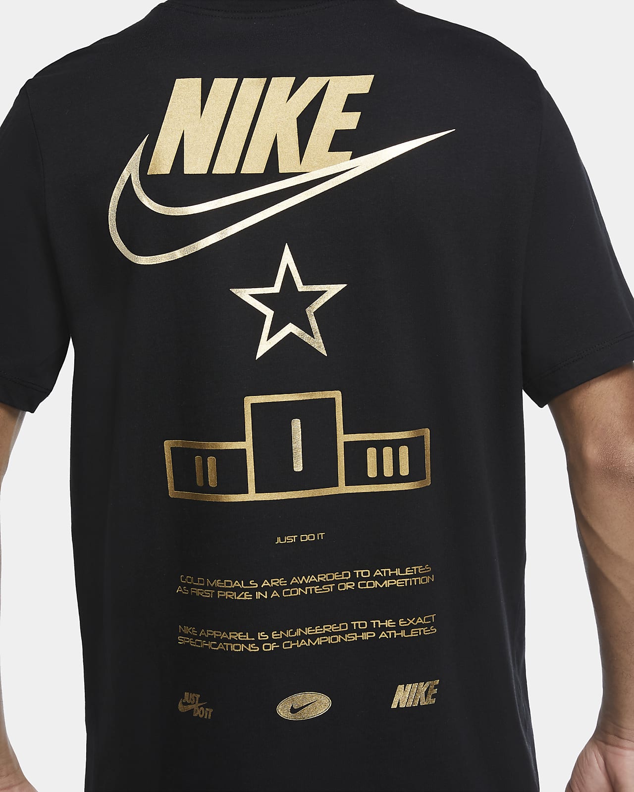 nike shirt with gold check