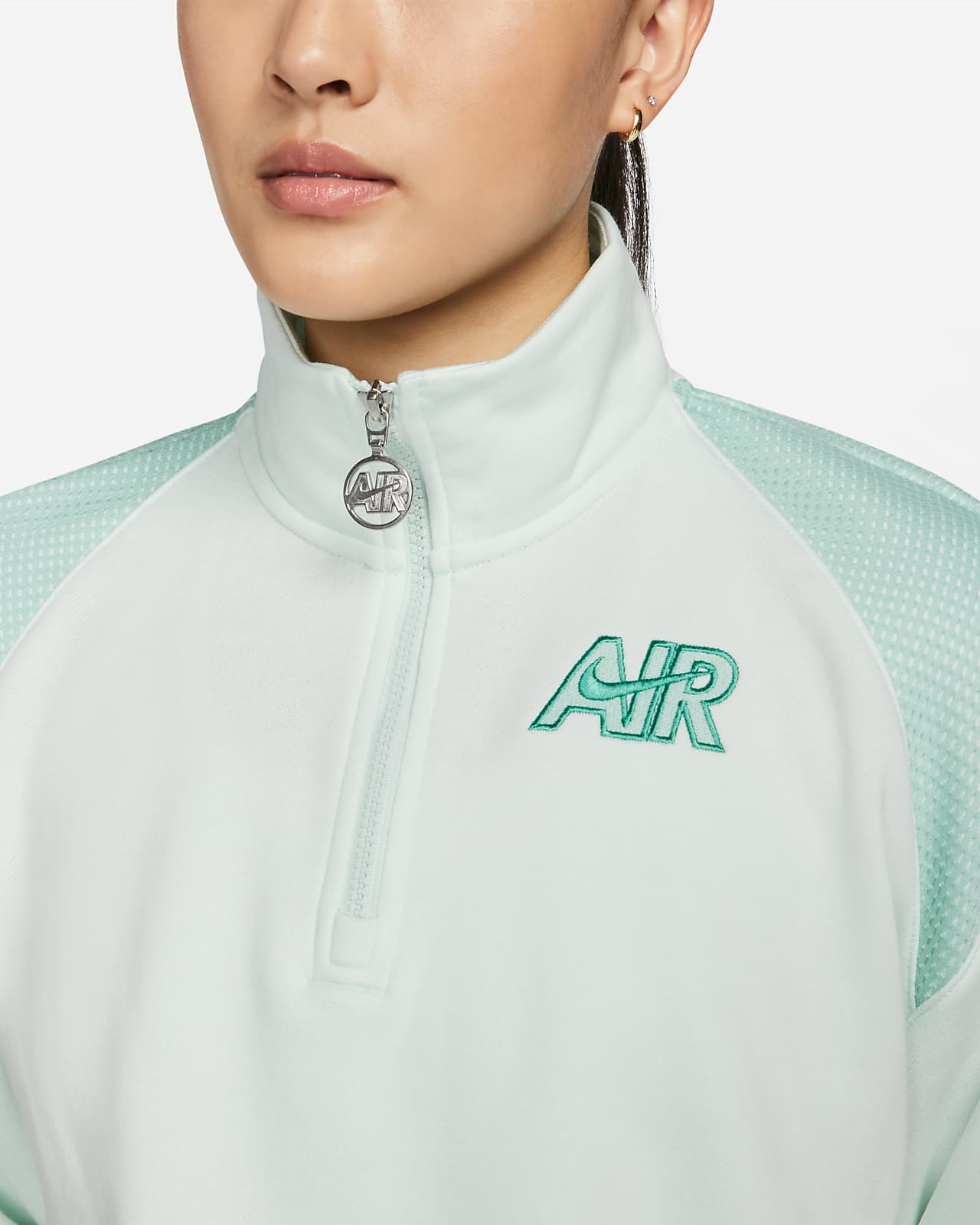 Monótono Bebé crema Nike Sportswear Air Camiseta con cremallera de 1/4 de tejido Fleece -  Mujer. Nike ES