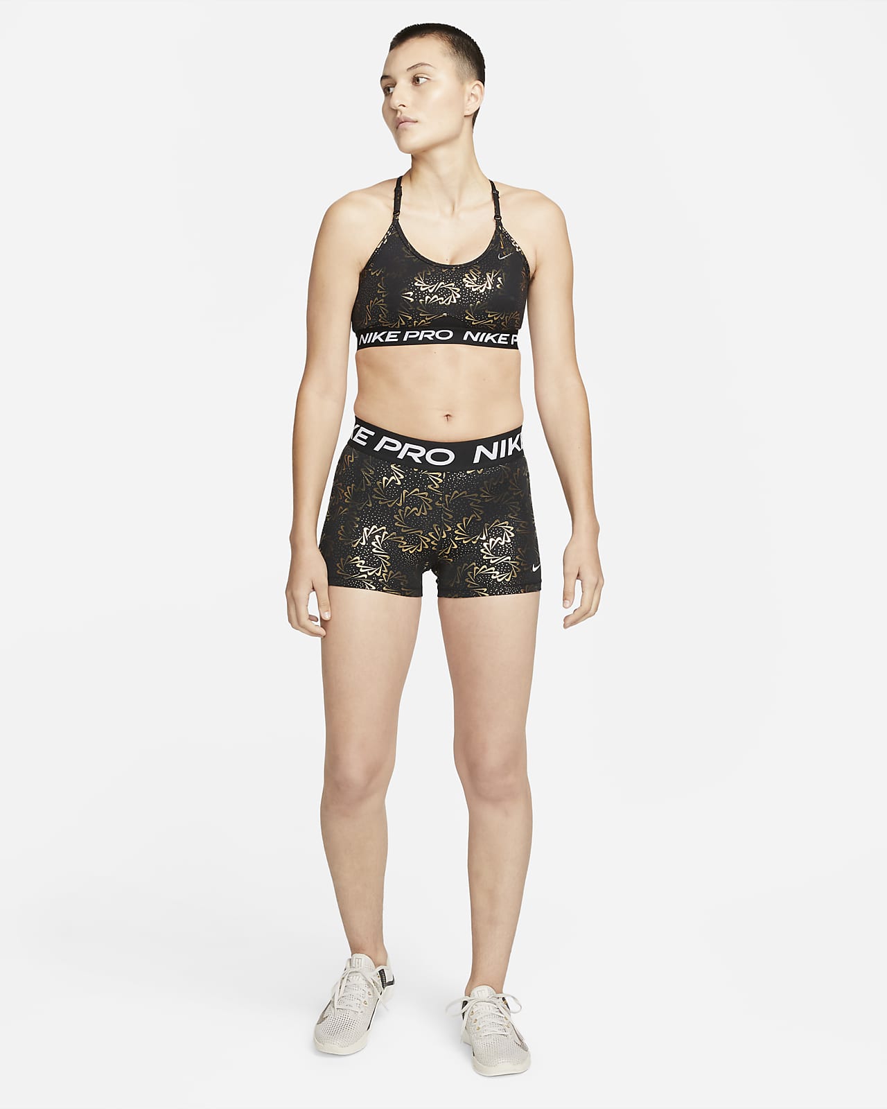 Nike Pro Women's Mid-Rise 3 Printed Training Shorts.