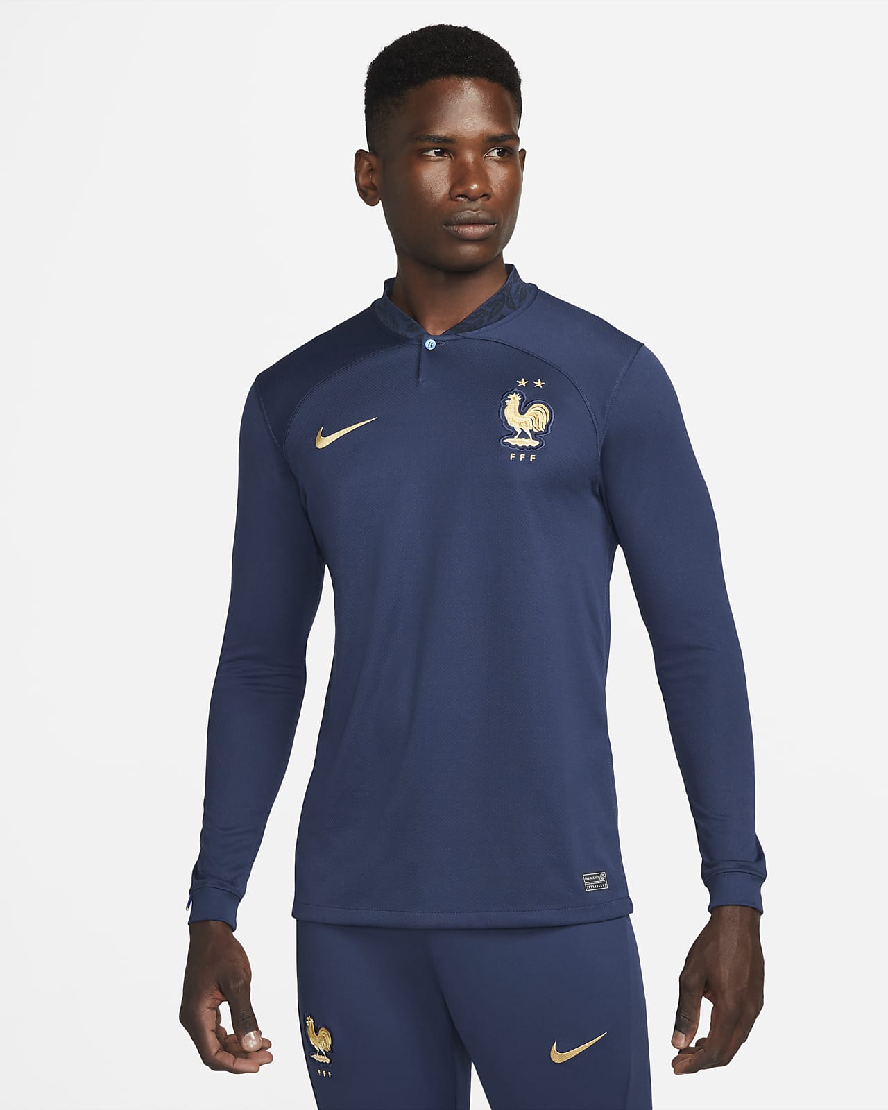FFF 2022/23 Stadium Home Men's Nike Dri-FIT Long-Sleeve Football Shirt