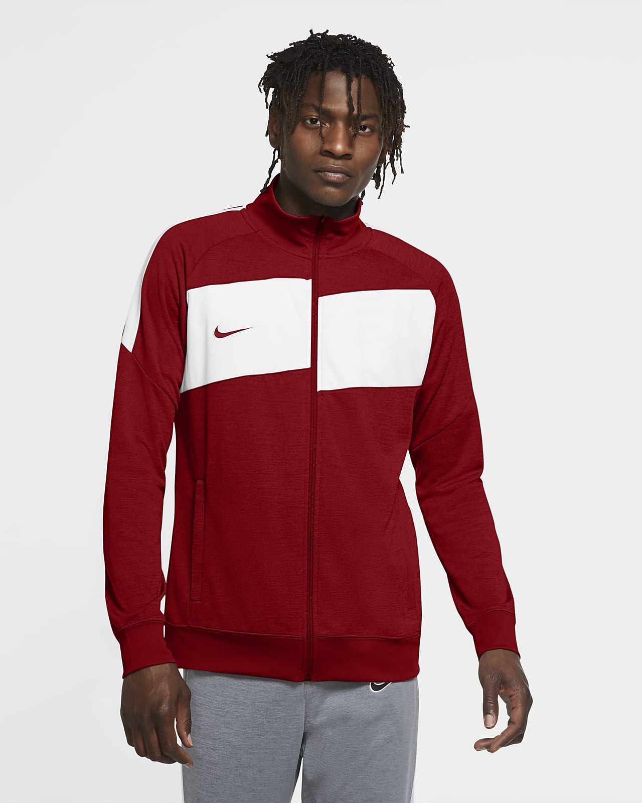 red and black nike track jacket