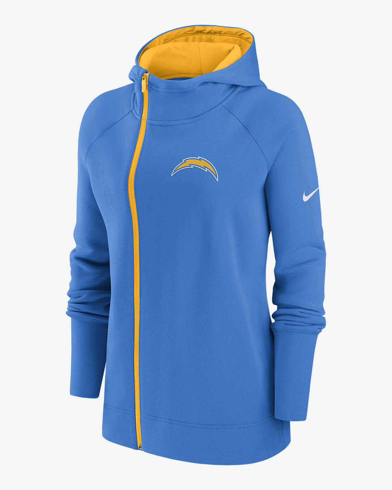 Nike Assymetrical (NFL Los Angeles Chargers) Women's Full-Zip Hoodie