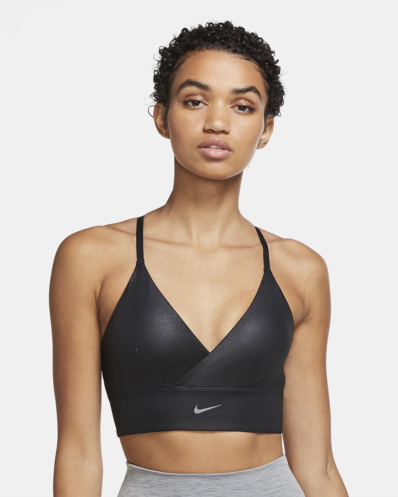 nike training indy light bra in black