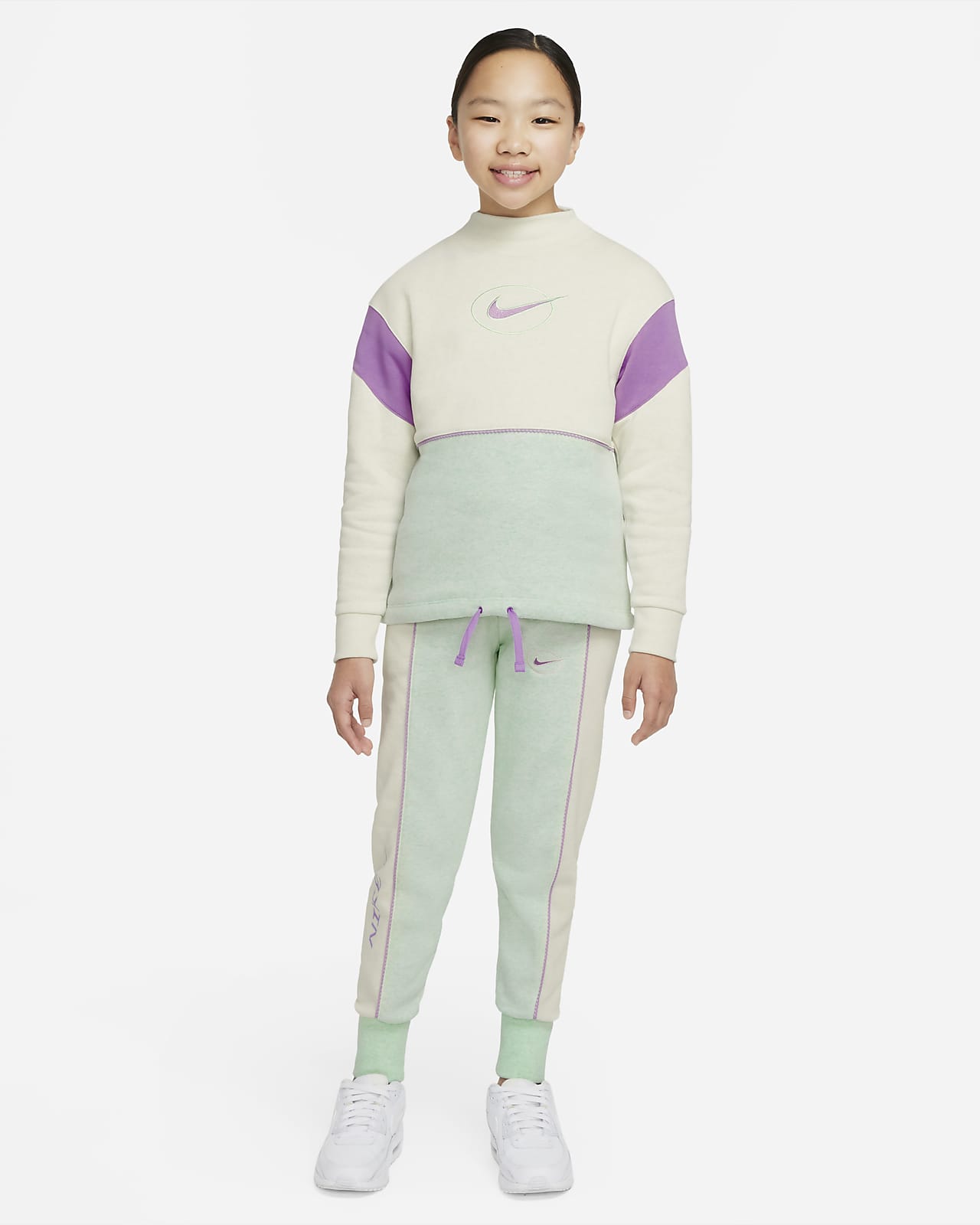 Fleece Long-Sleeve Mock-Neck Top. Nike AU