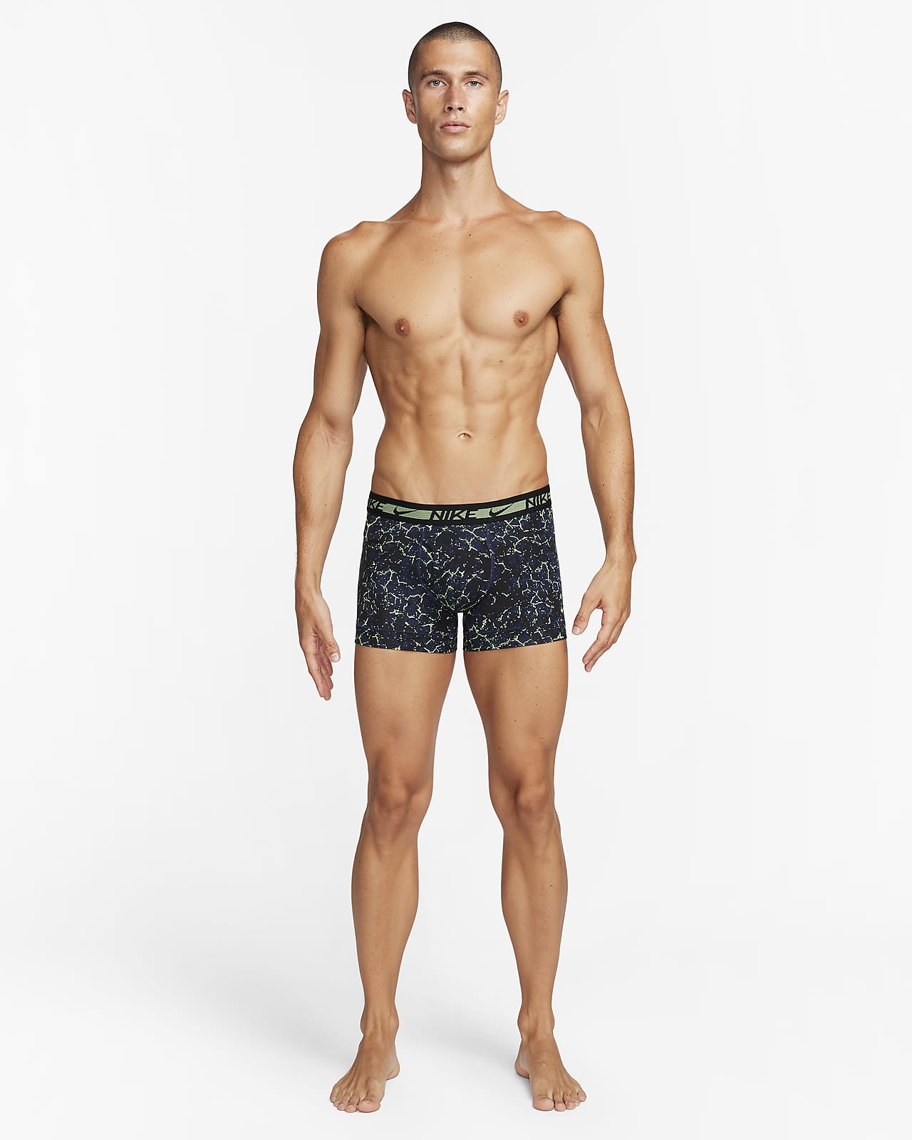 Nike Dri-Fit 3 Pack Microfibre Trunks In Black With Gradient