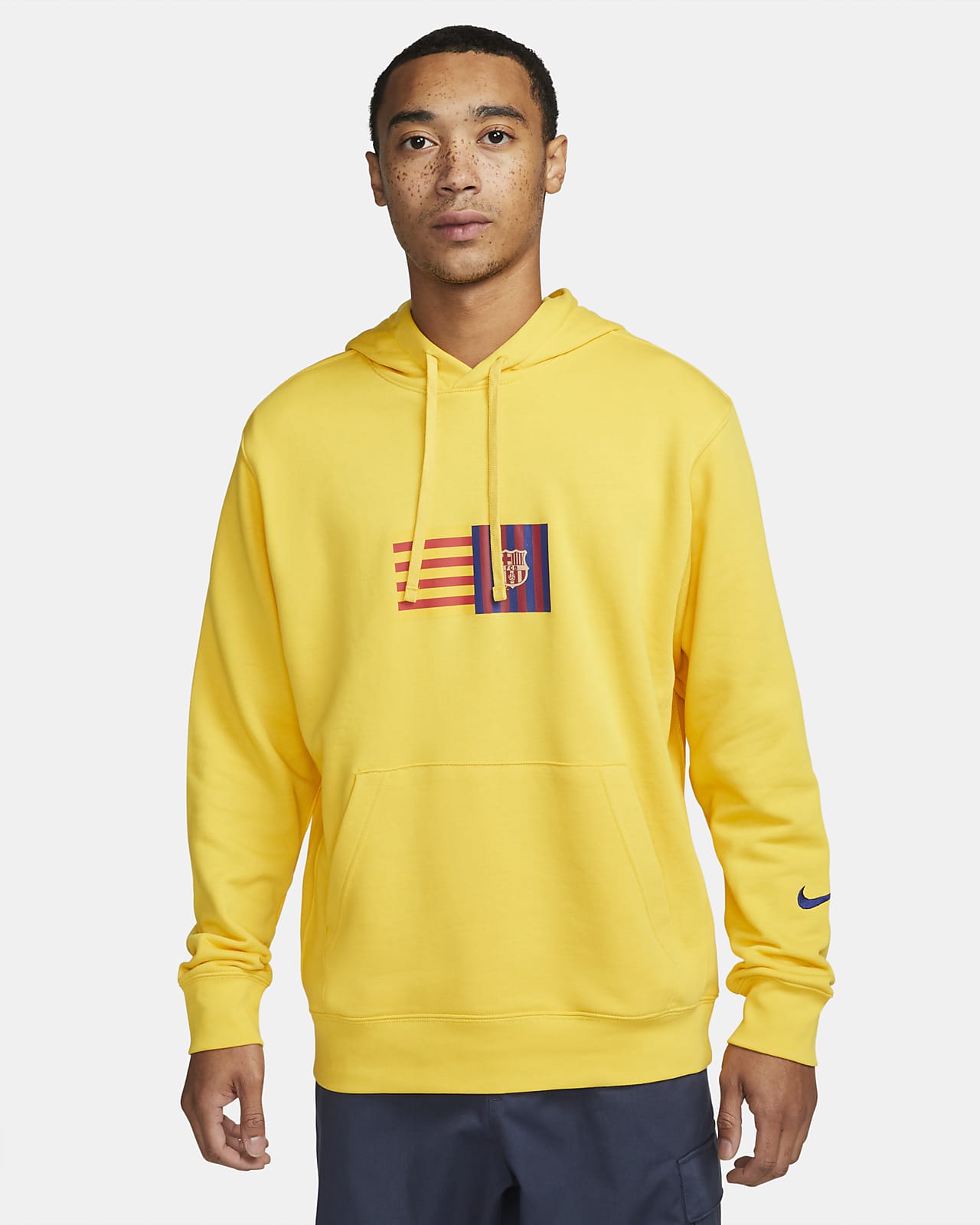 Barcelona Club Men s Nike Soccer Pullover Hoodie