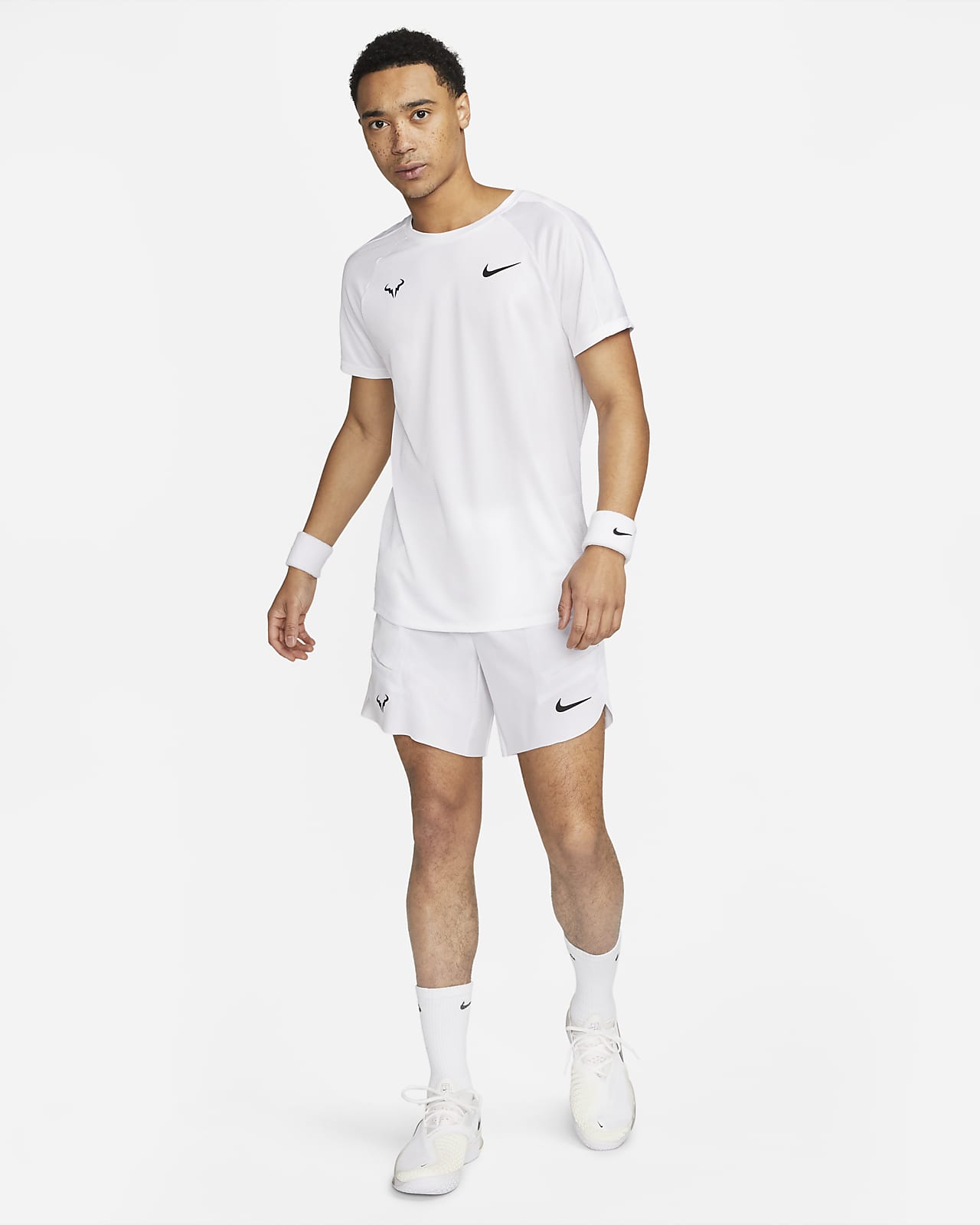 Nike Rafa Challenger Camiseta de Tenis Hombre - White/Black