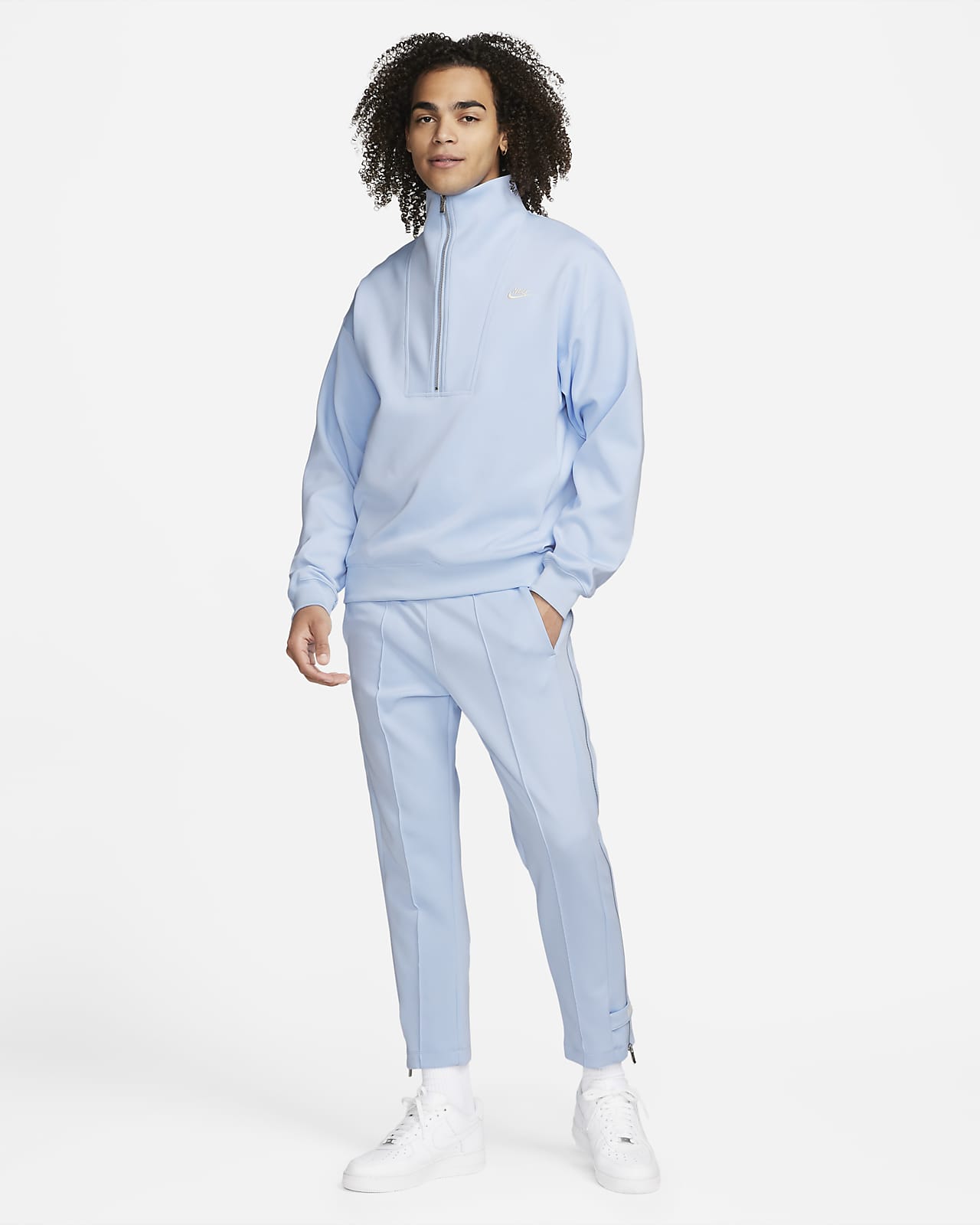 blue nike zip top