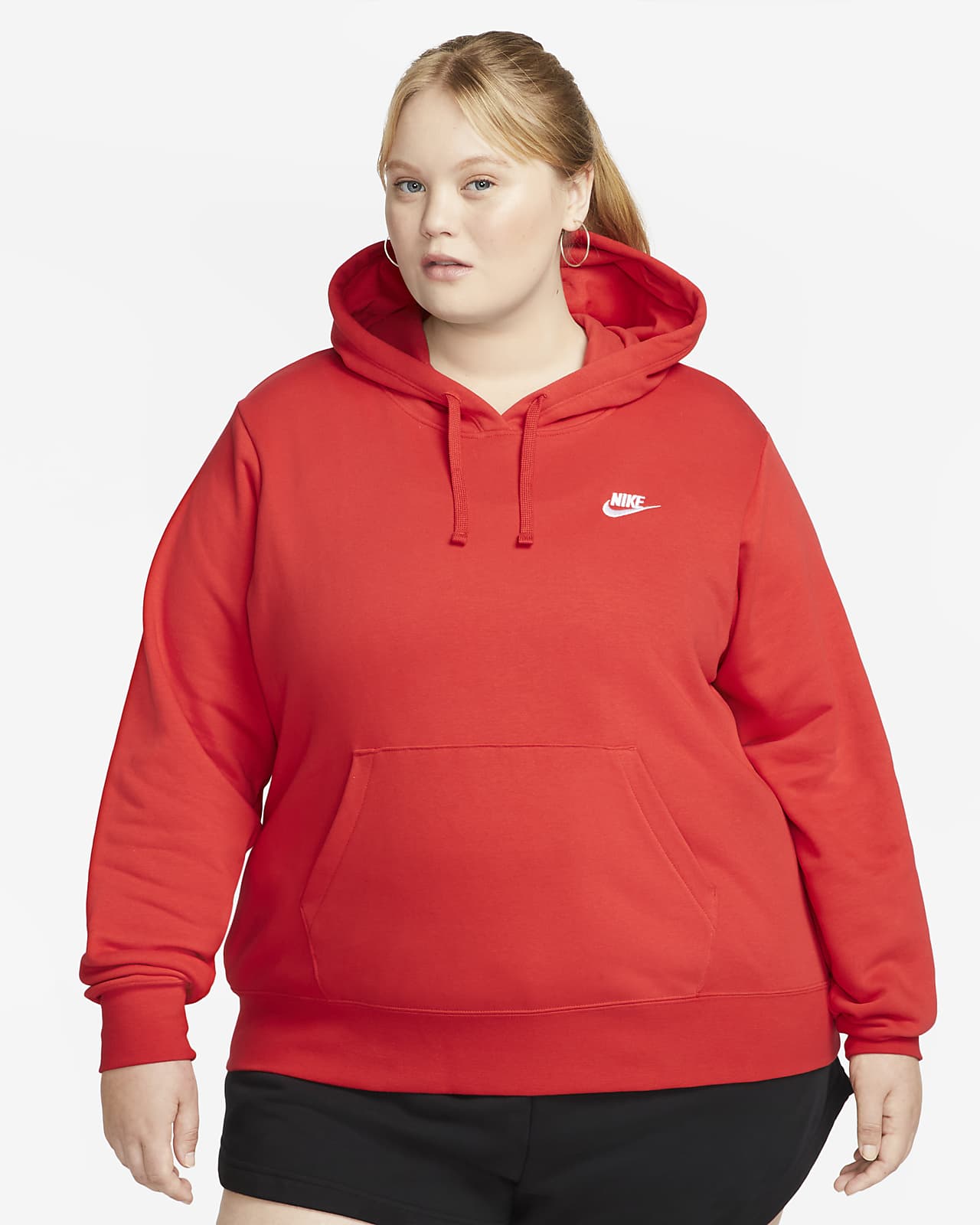 nike hoodie club small logo rouge